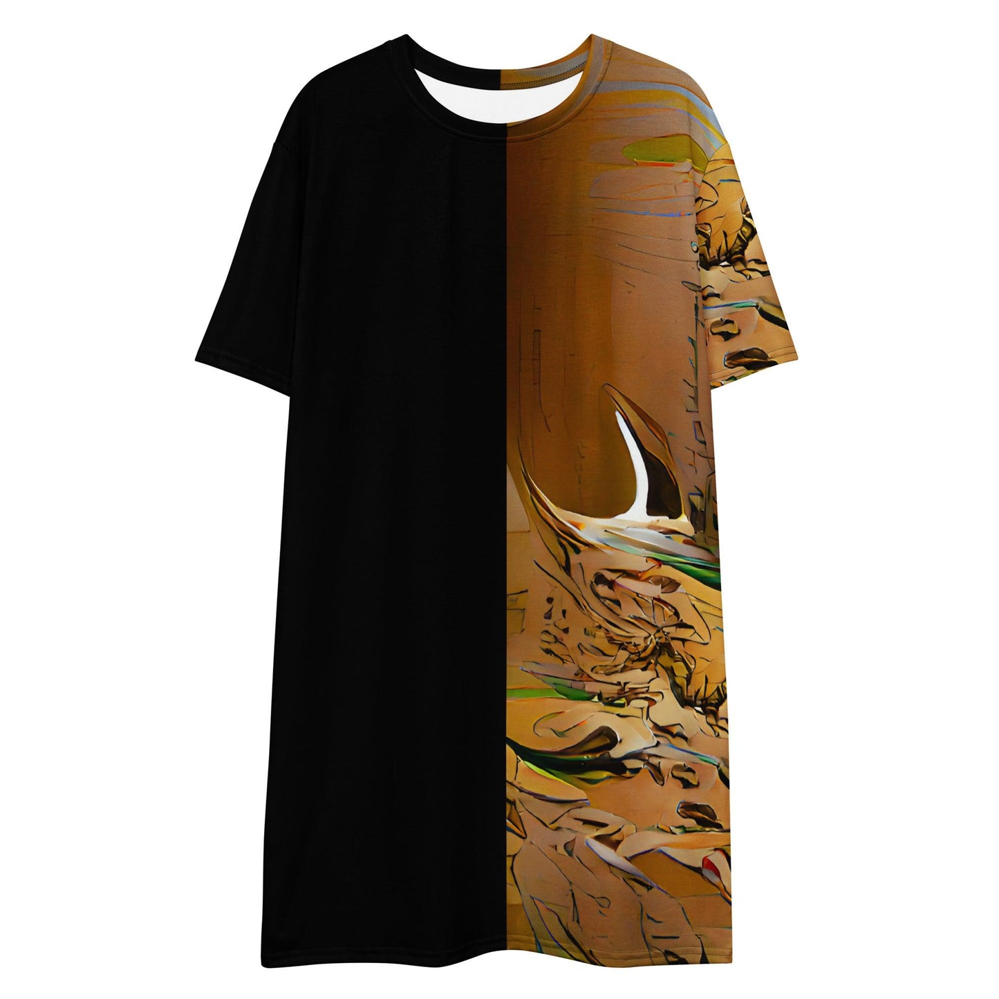 Half Black Half Gaolang - Womens T-Shirt Dress - iSAW Company