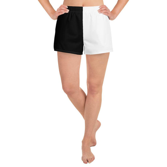 Half Black Half White - Womens Athletic Shorts - iSAW Company