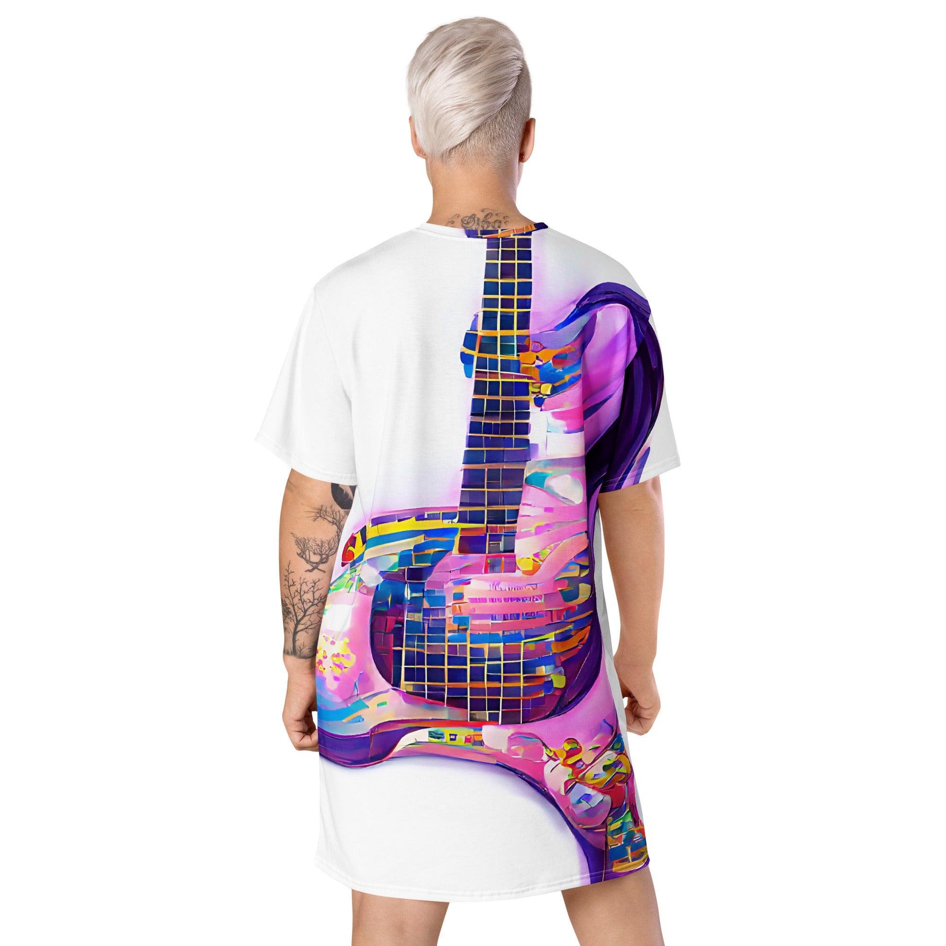 Hippie Guitar - Womens T-Shirt Dress - iSAW Company