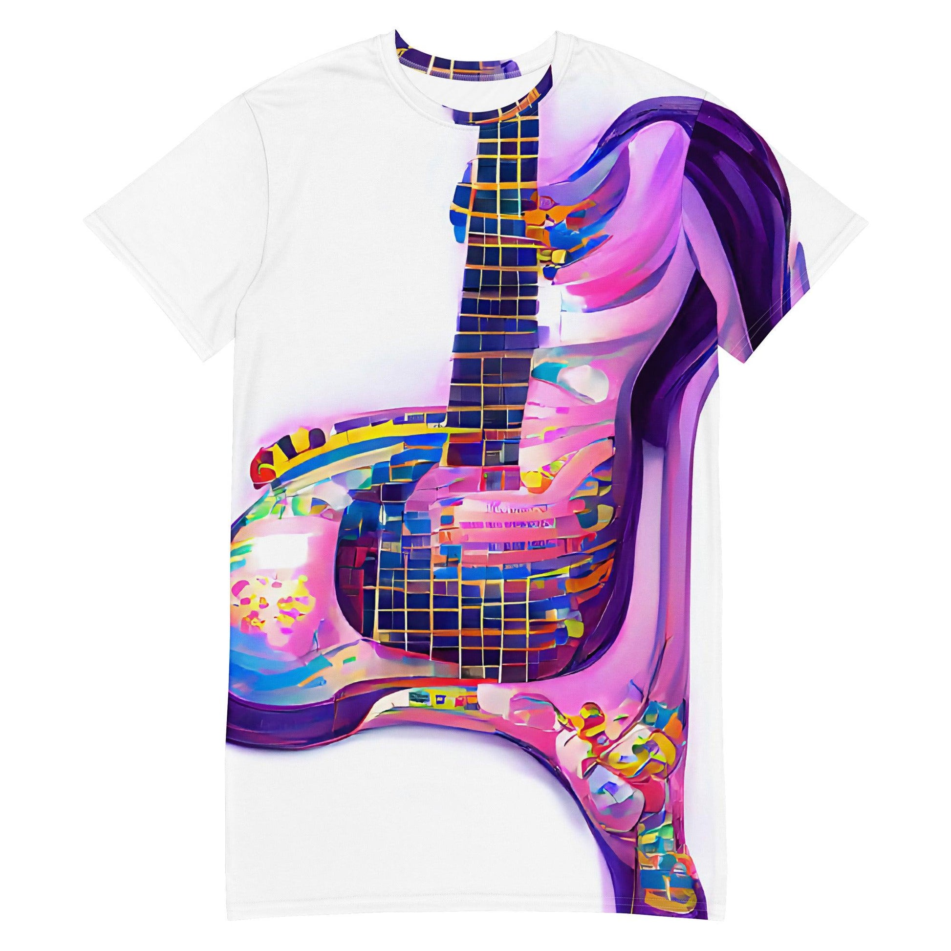 Hippie Guitar - Womens T-Shirt Dress - iSAW Company