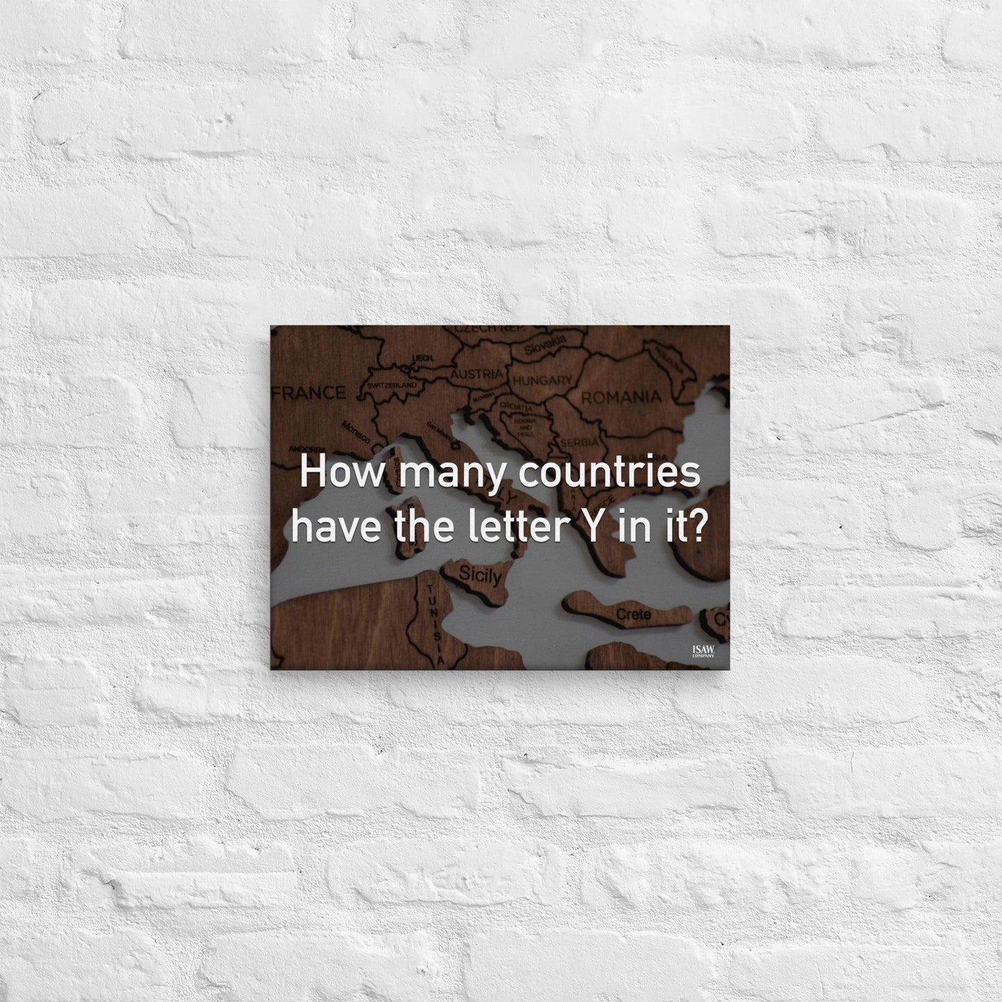 How Many Countries Have The Letter Y In It - Canvas Print - iSAW Company