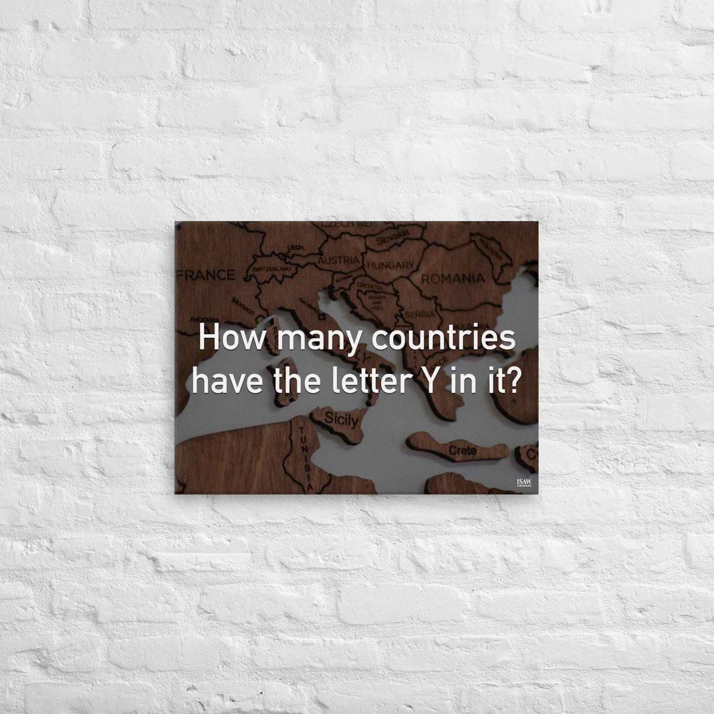 How Many Countries Have The Letter Y In It - Canvas Print - iSAW Company