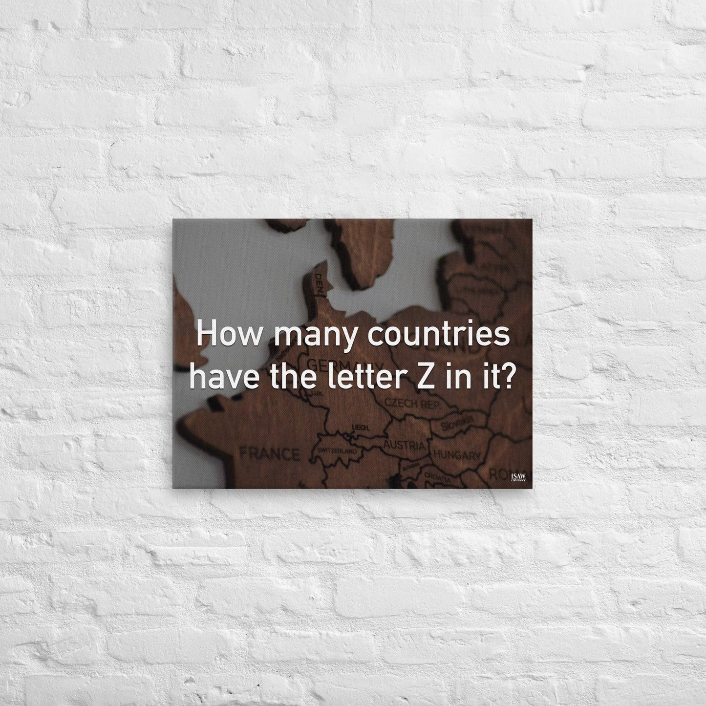 How Many Countries Have The Letter Z In It - Canvas Print - iSAW Company