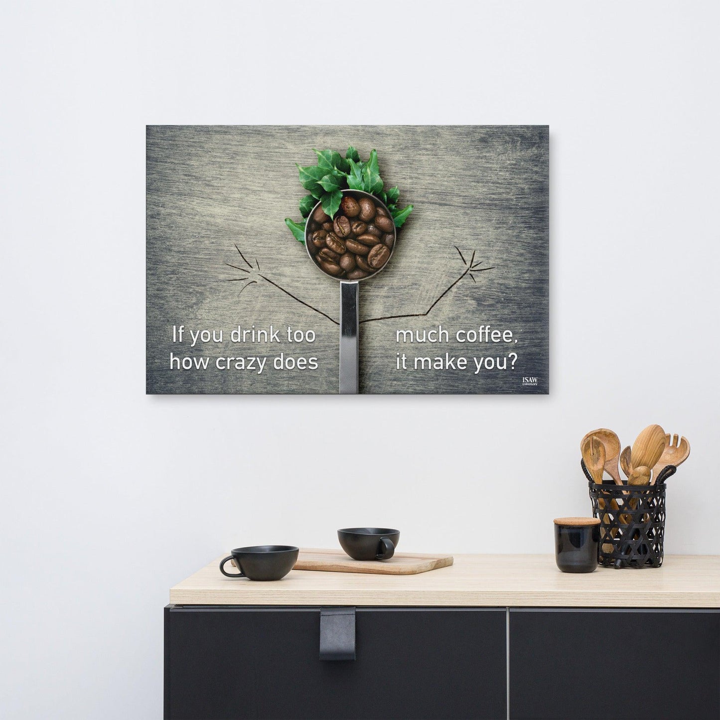 If You Drink Too Much Coffee How Crazy Does It Make You - Canvas Print - iSAW Company