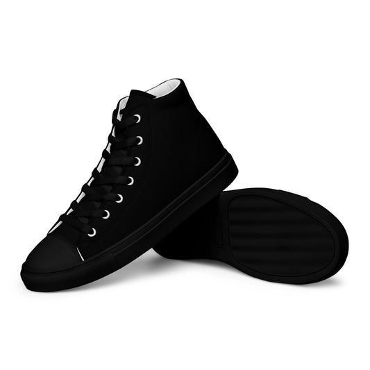 iSAW Mens Black / Black White High-Top Canvas Shoes - iSAW Company