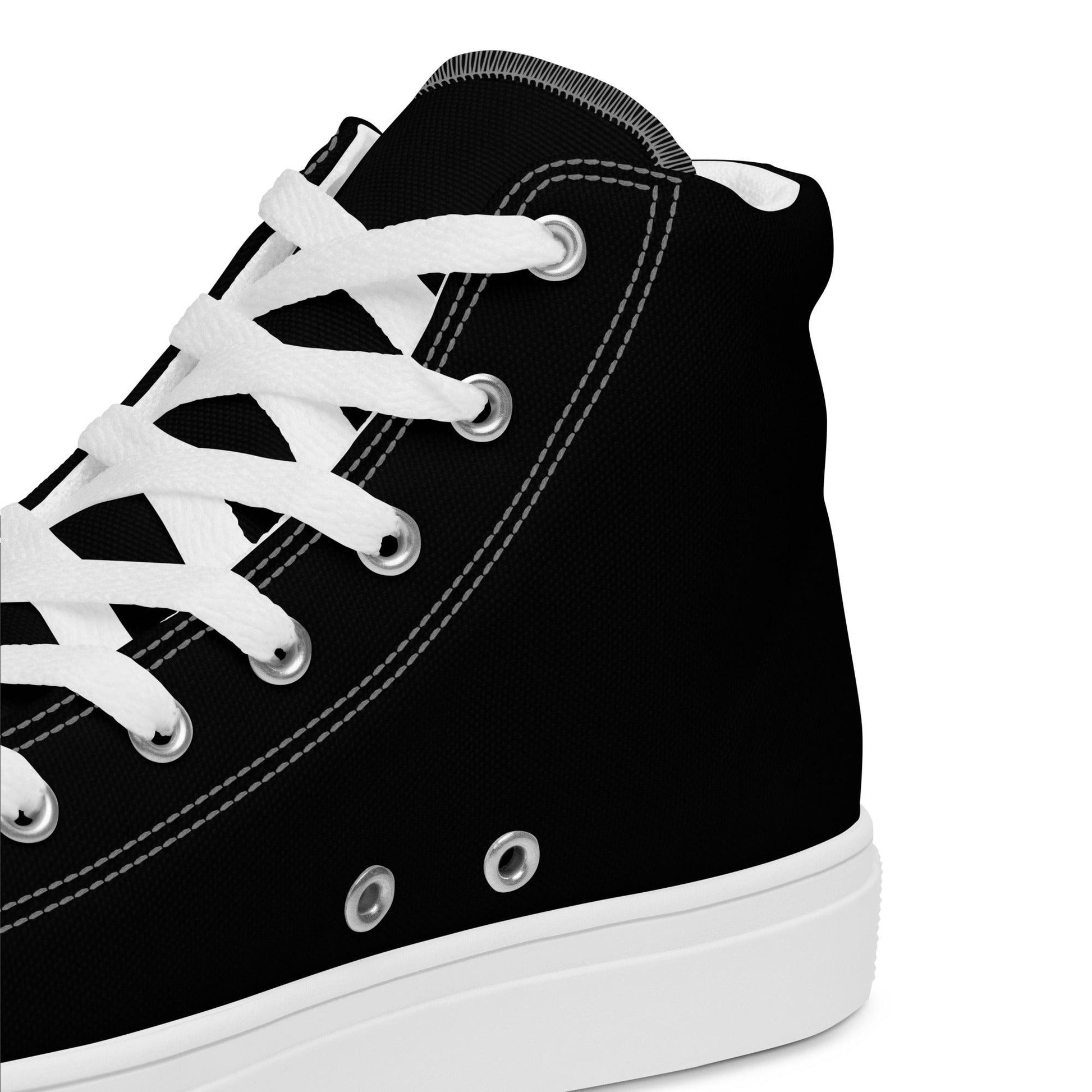 iSAW Mens Black / Black White High-Top Canvas Shoes - iSAW Company