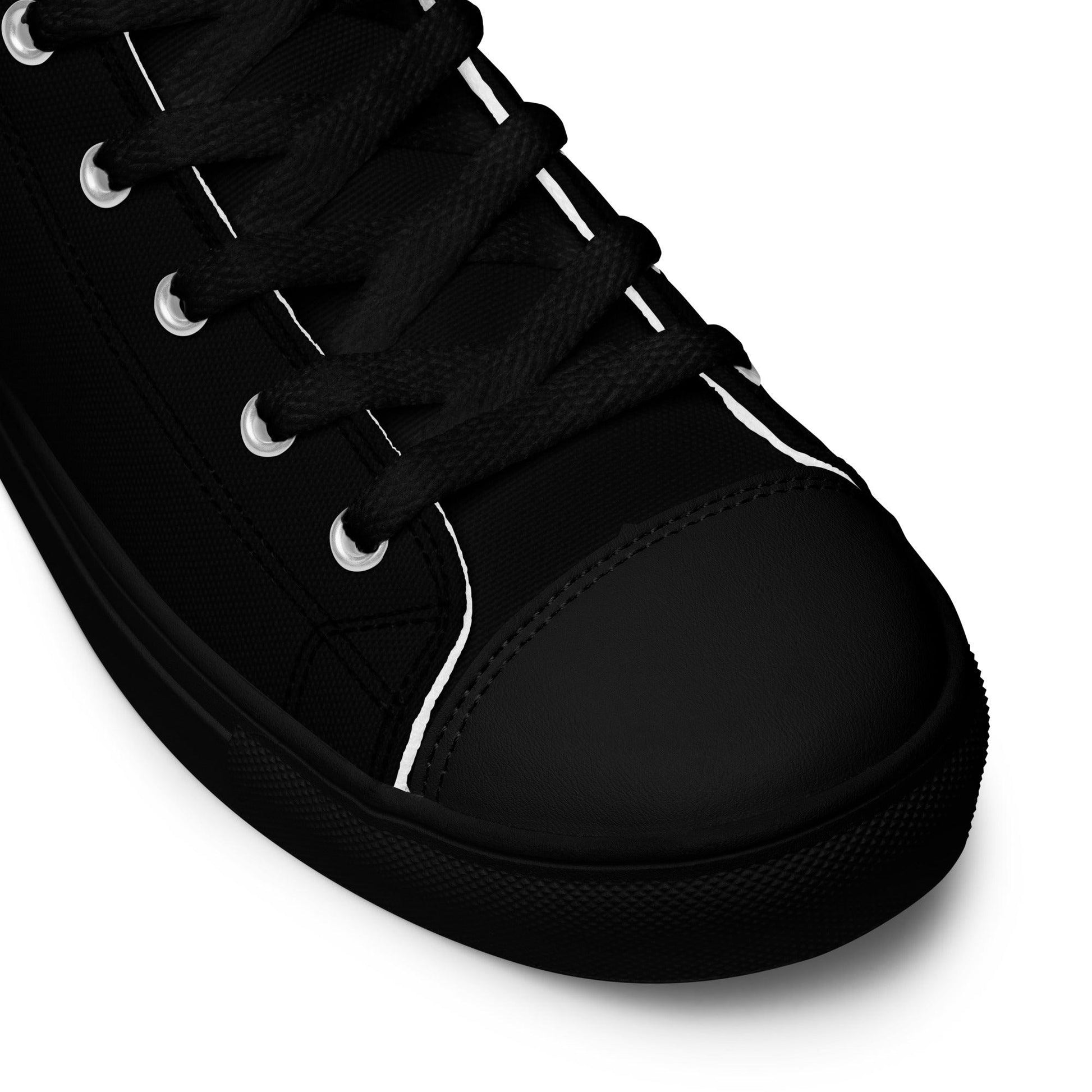 iSAW Mens Black / Black White High-Top Canvas Shoes - iSAW Company