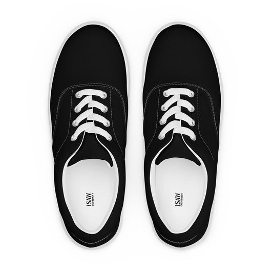 iSAW Mens Black Lace-Up Canvas Shoes - iSAW Company