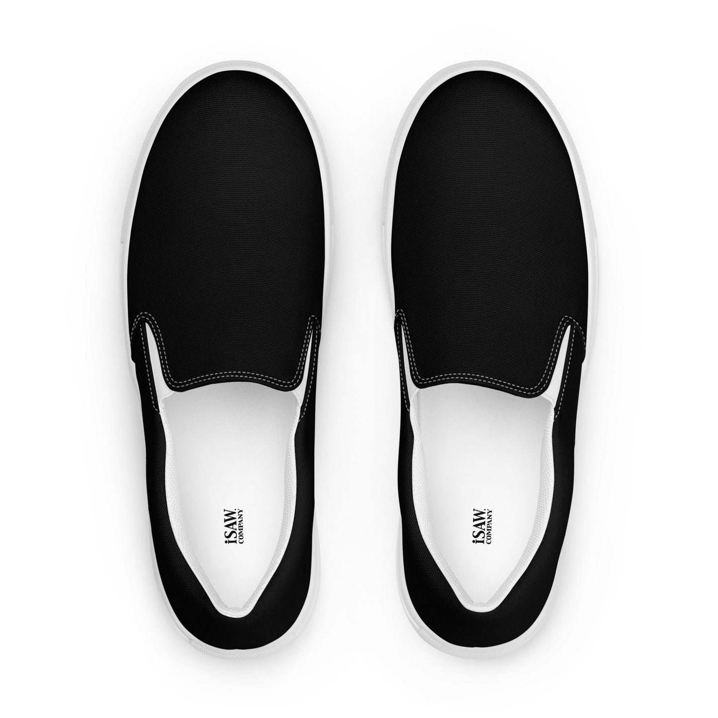 iSAW Mens Black Slip-On Canvas Shoes - iSAW Company