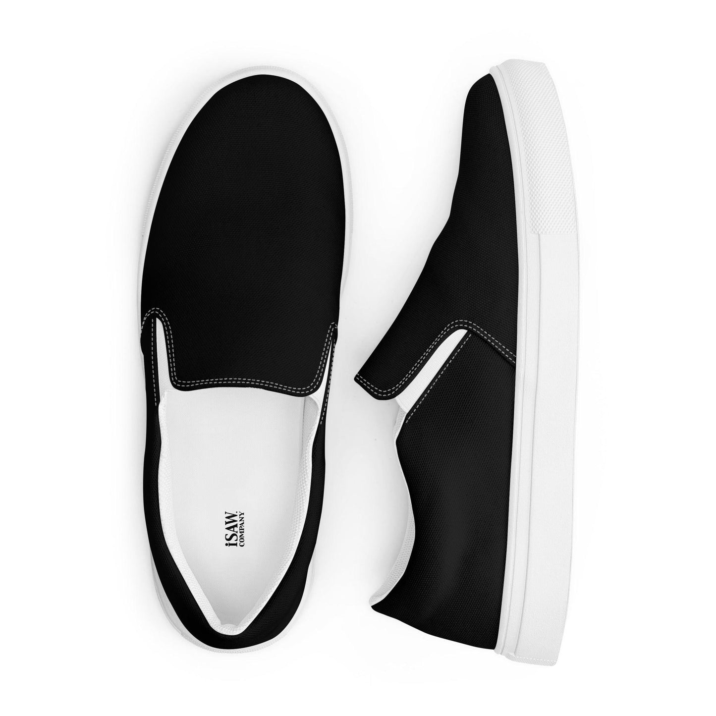 iSAW Mens Black Slip-On Canvas Shoes - iSAW Company