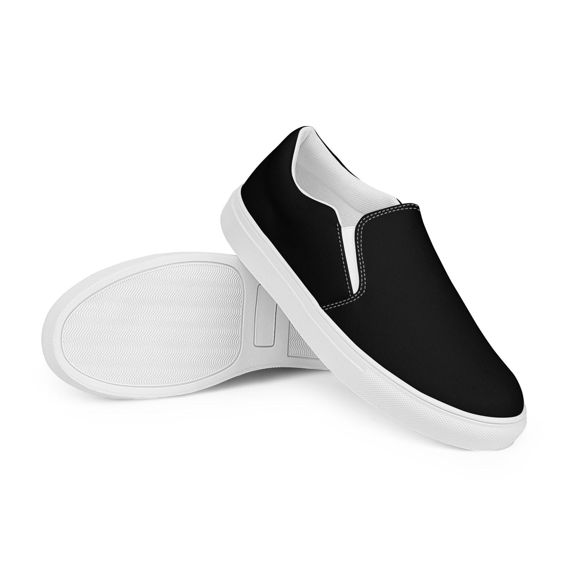 iSAW Mens Black Slip-On Canvas Shoes - iSAW Company