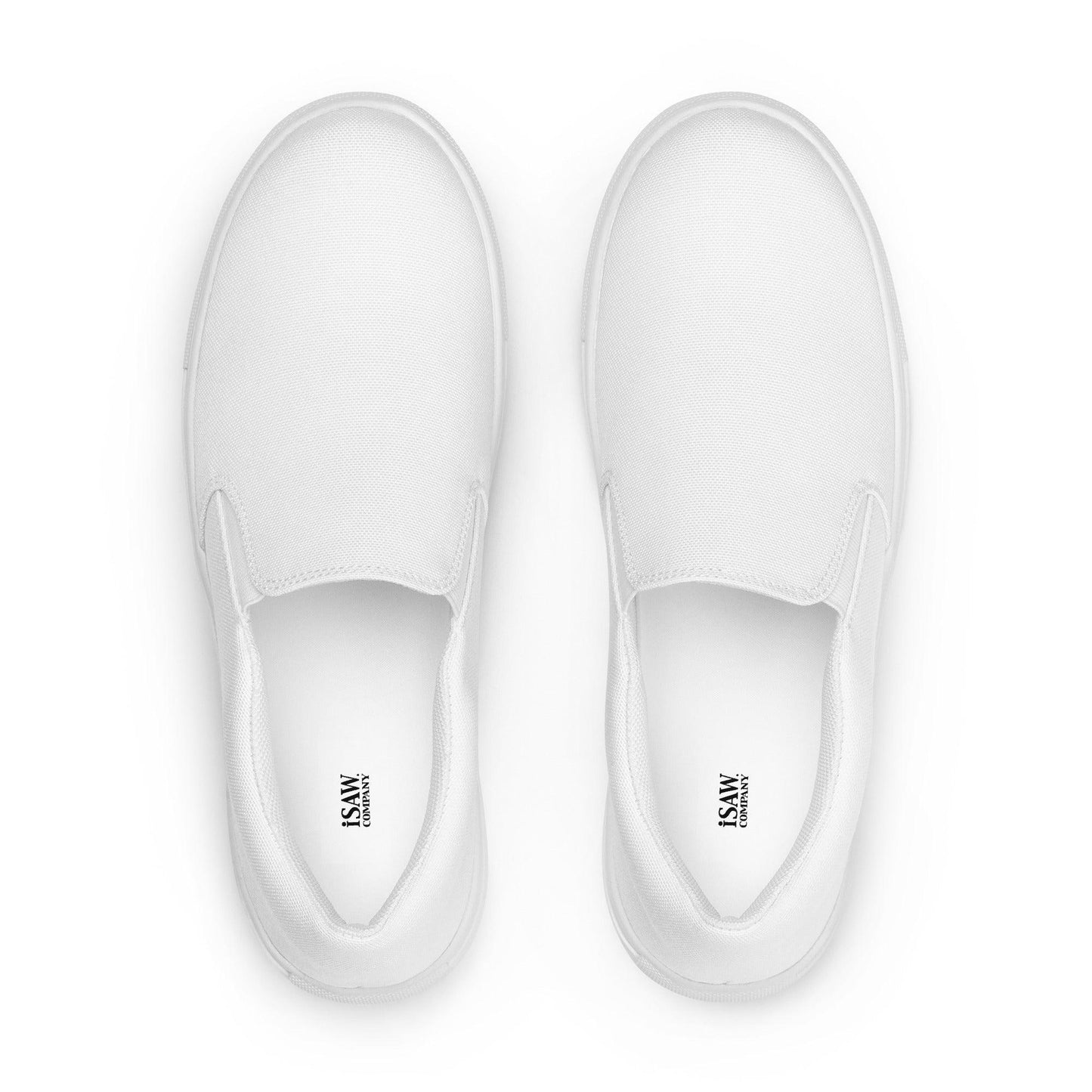 iSAW Mens White Slip-On Canvas Shoes - iSAW Company