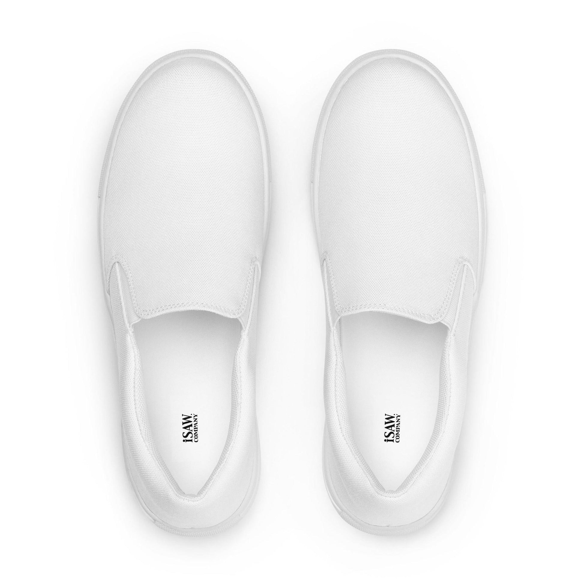 iSAW Mens White Slip-On Canvas Shoes - iSAW Company