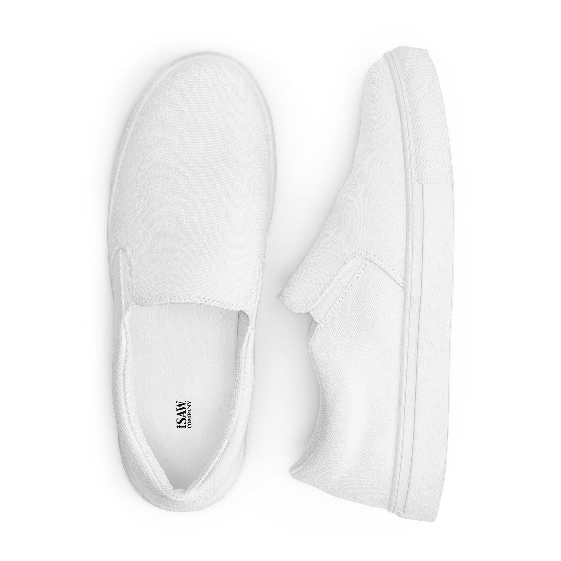 iSAW Mens White Slip-On Canvas Shoes - iSAW Company