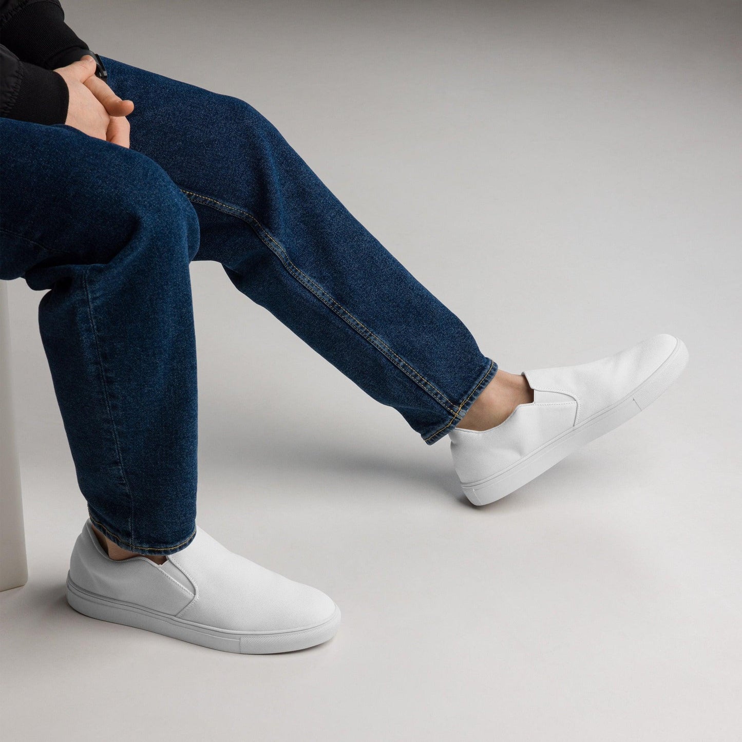 iSAW Mens White Slip-On Canvas Shoes - iSAW Company