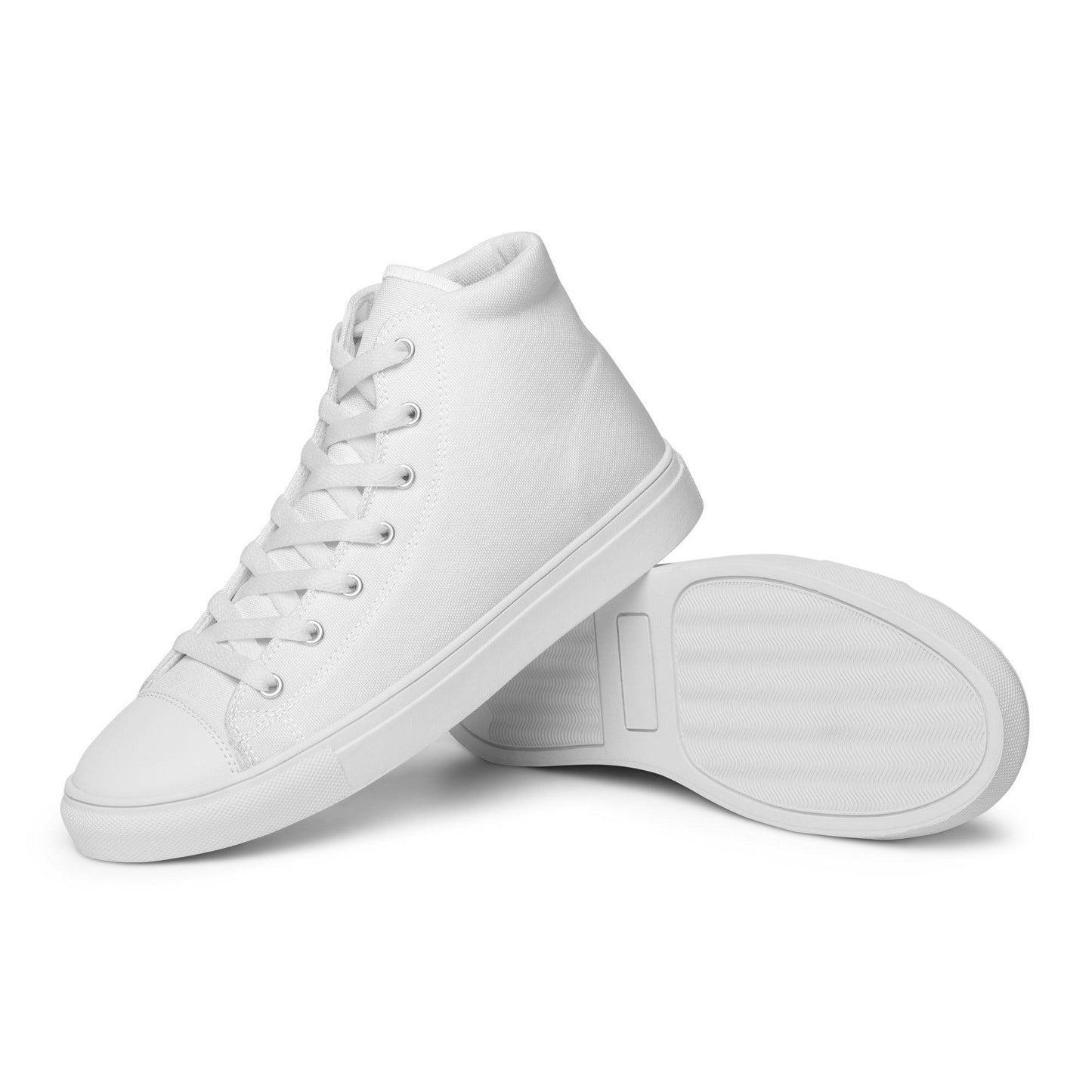 iSAW Mens White / White Black High-Top Canvas Shoes - iSAW Company