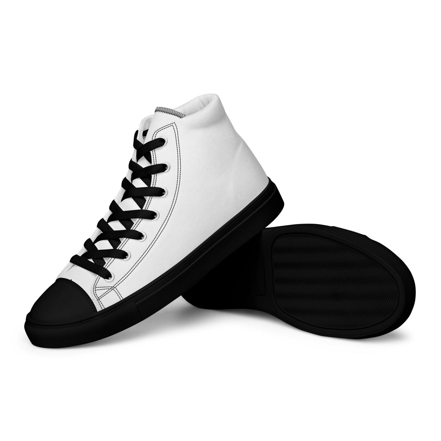 iSAW Mens White / White Black High-Top Canvas Shoes - iSAW Company