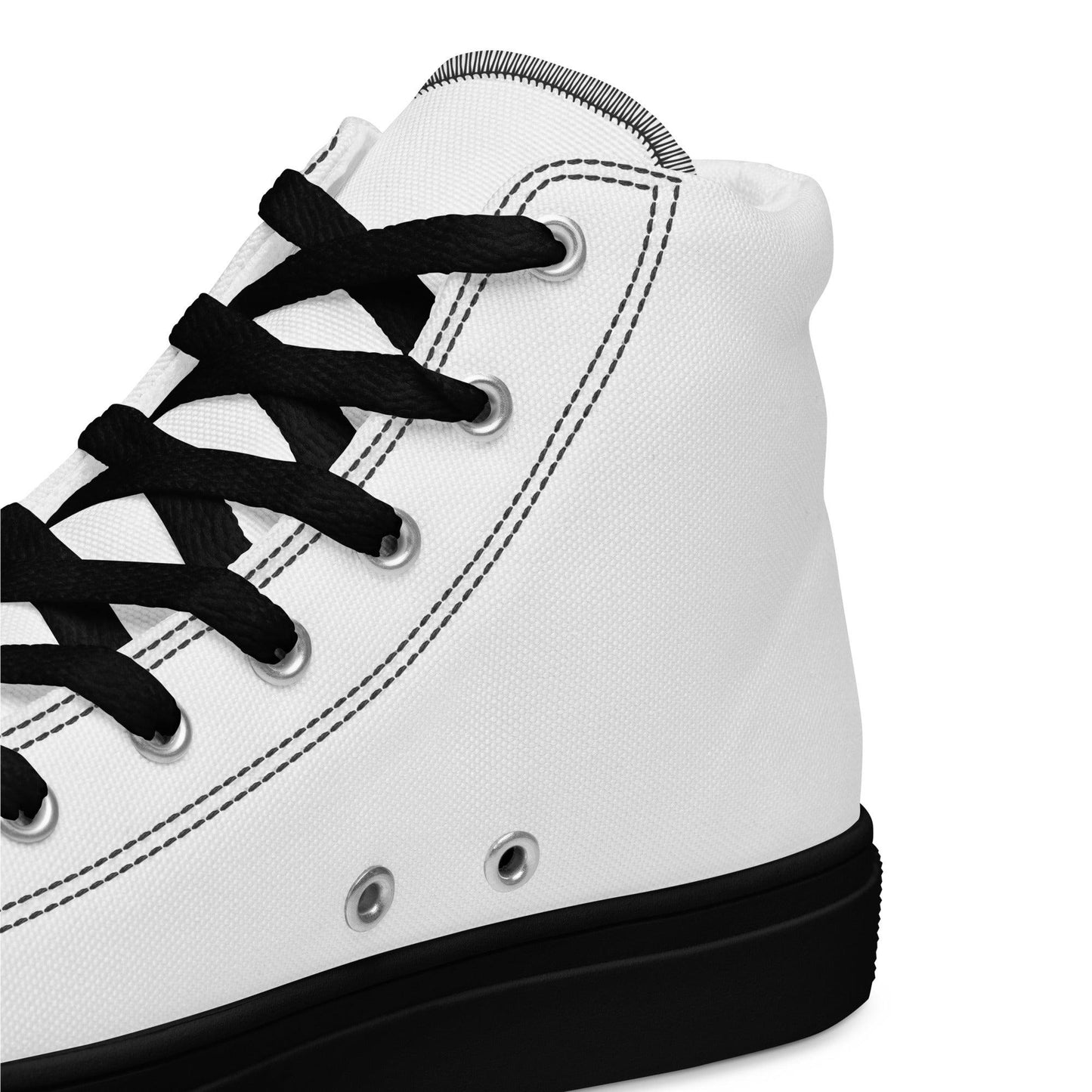 iSAW Mens White / White Black High-Top Canvas Shoes - iSAW Company