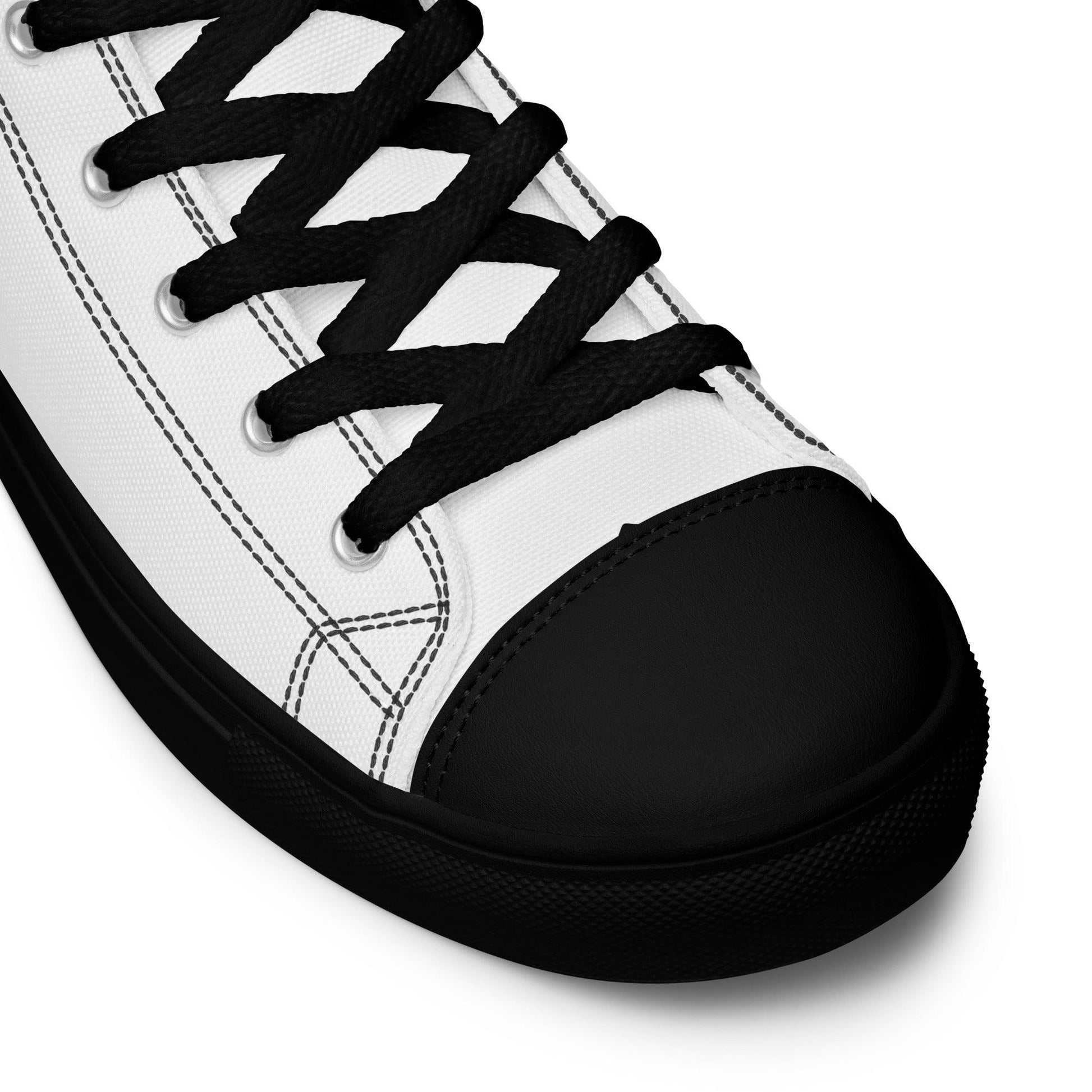 iSAW Mens White / White Black High-Top Canvas Shoes - iSAW Company