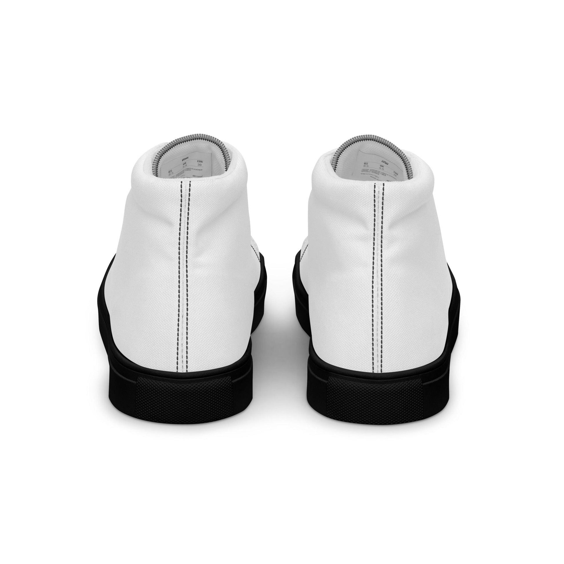 iSAW Mens White / White Black High-Top Canvas Shoes - iSAW Company