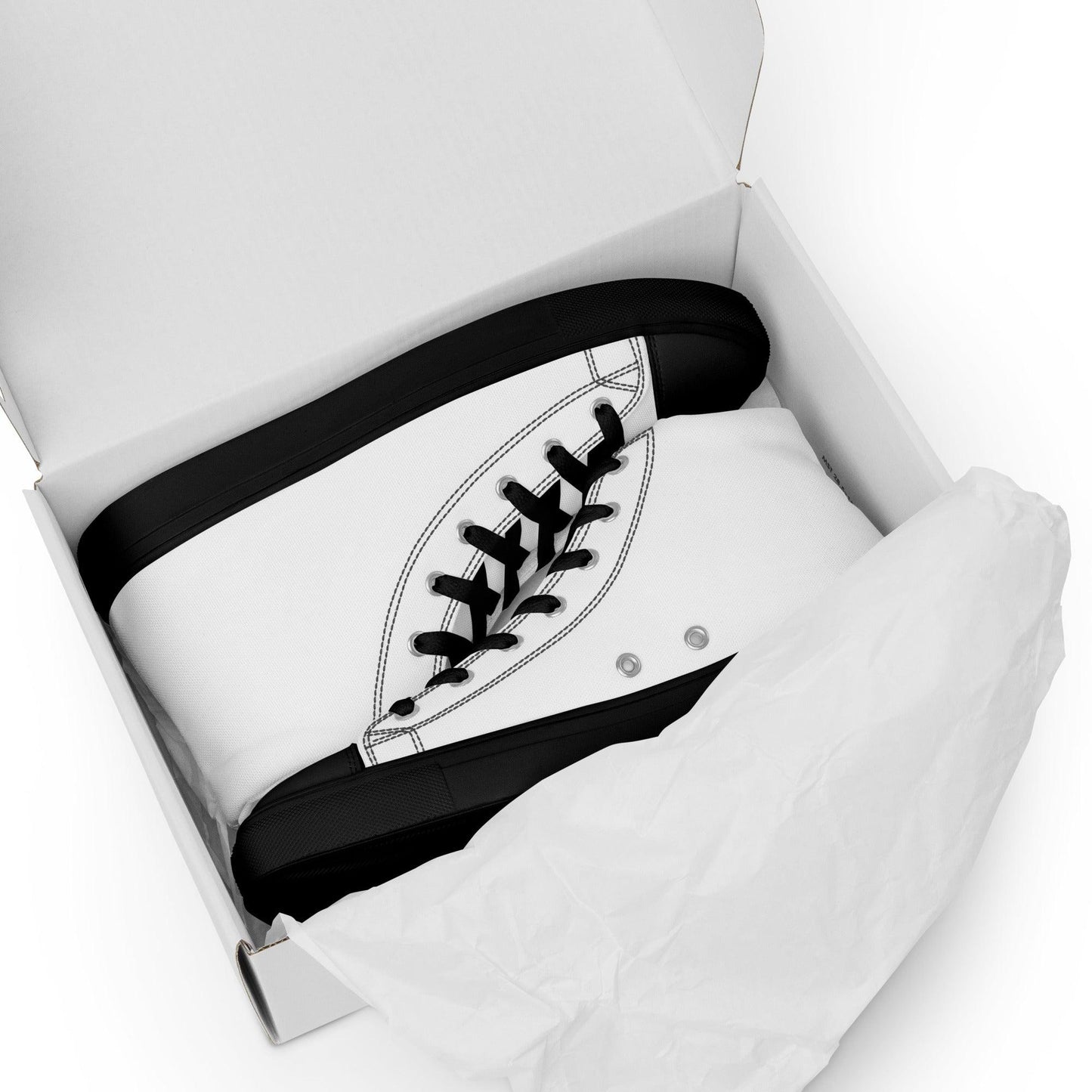 iSAW Mens White / White Black High-Top Canvas Shoes - iSAW Company