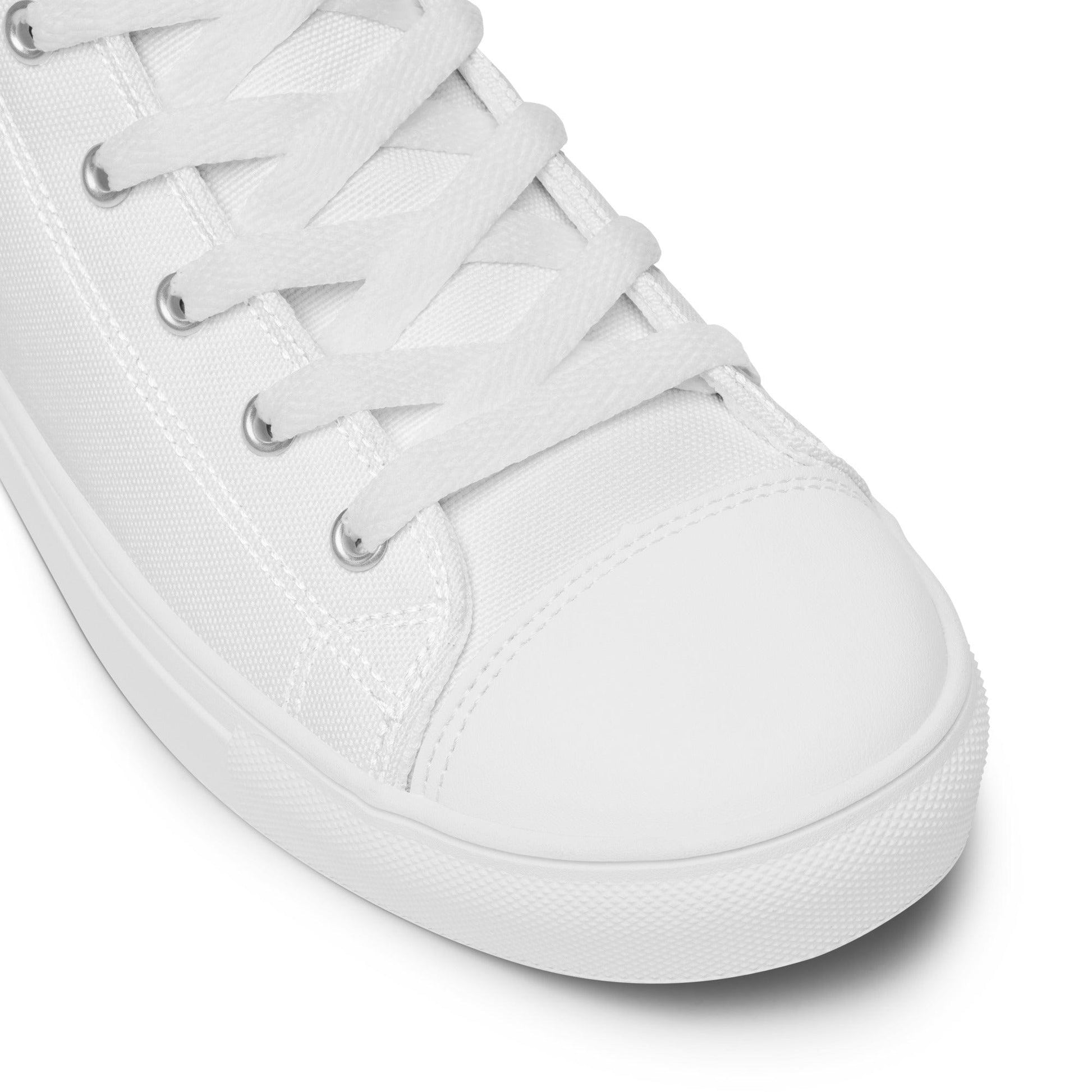 iSAW Mens White / White Black High-Top Canvas Shoes - iSAW Company