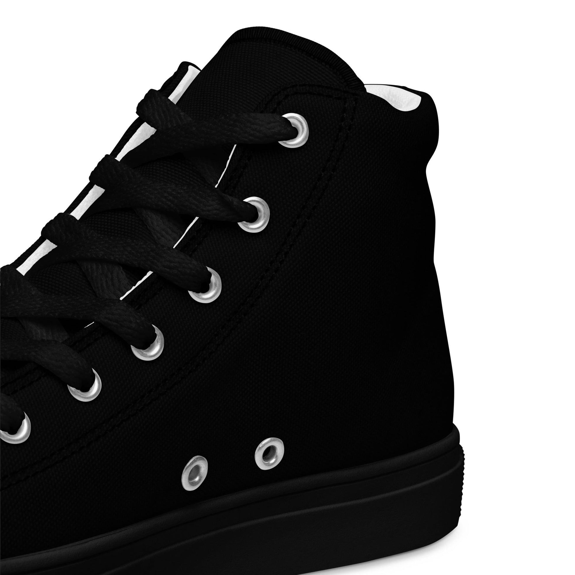 iSAW Womens Black / Black White High-Top Canvas Shoes - iSAW Company