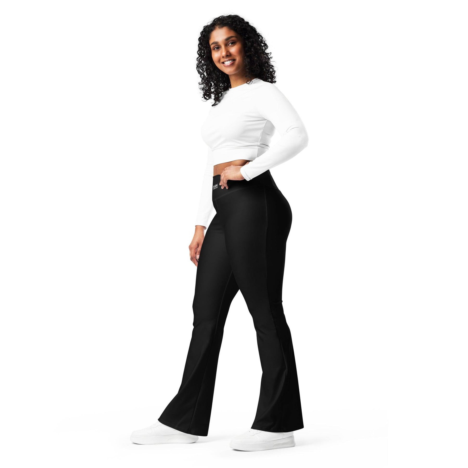 iSAW Womens Black Flare Leggings - iSAW Company