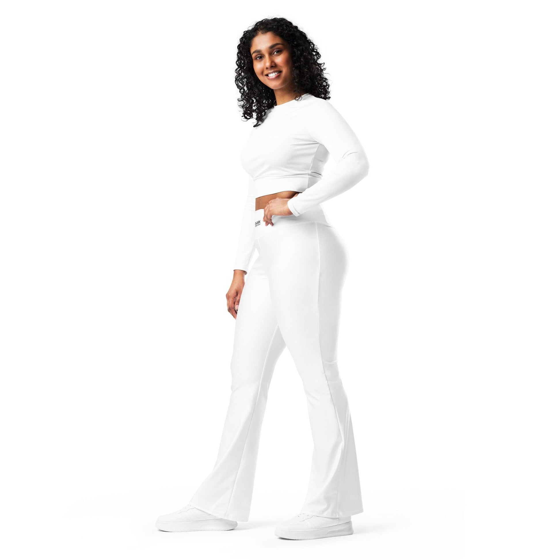 iSAW Womens White Flare Leggings - iSAW Company