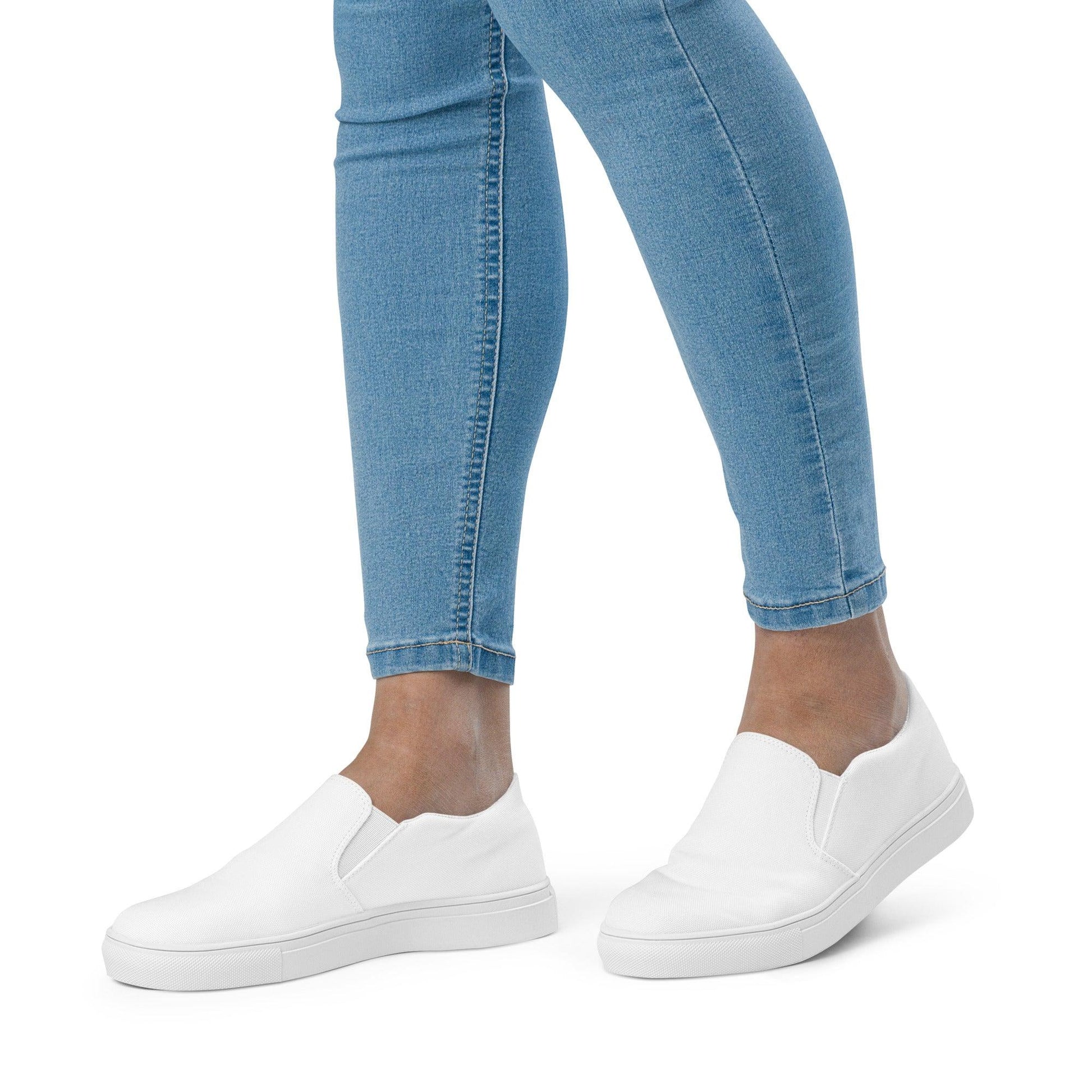 iSAW Womens White Slip-On Canvas Shoes - iSAW Company