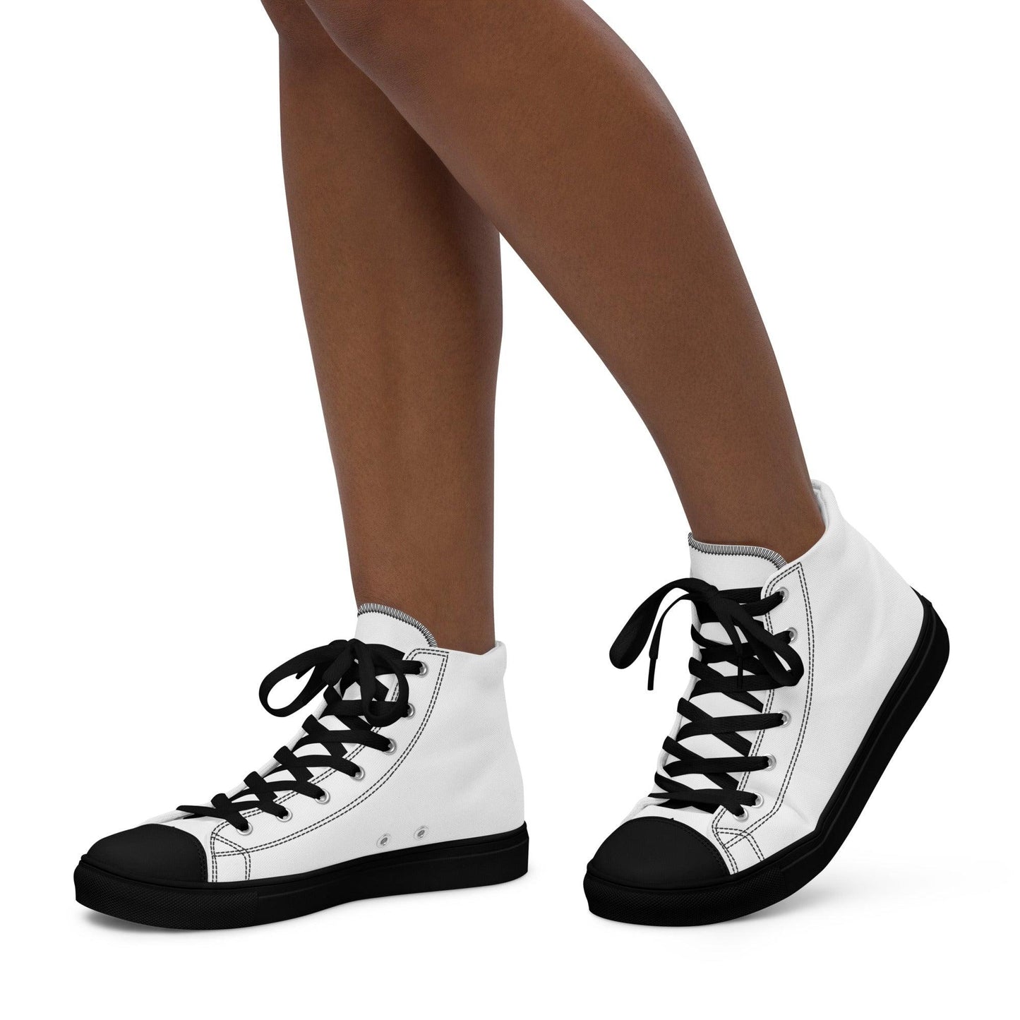 iSAW Womens White / White Black High-Top Canvas Shoes - iSAW Company