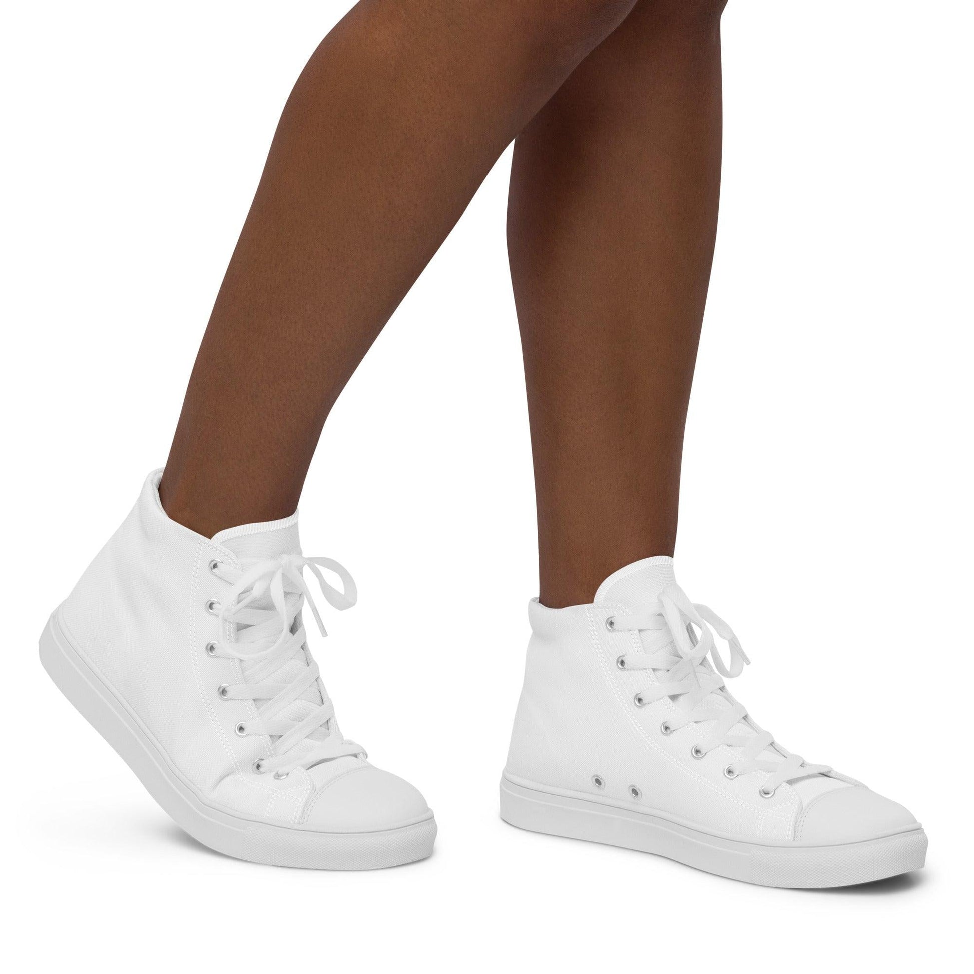 iSAW Womens White / White Black High-Top Canvas Shoes - iSAW Company