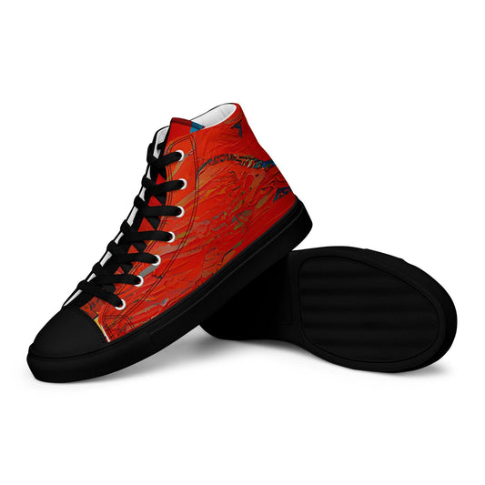 Half Black Half Hónghǎi - Mens High-Top Canvas Shoes - iSAW Company