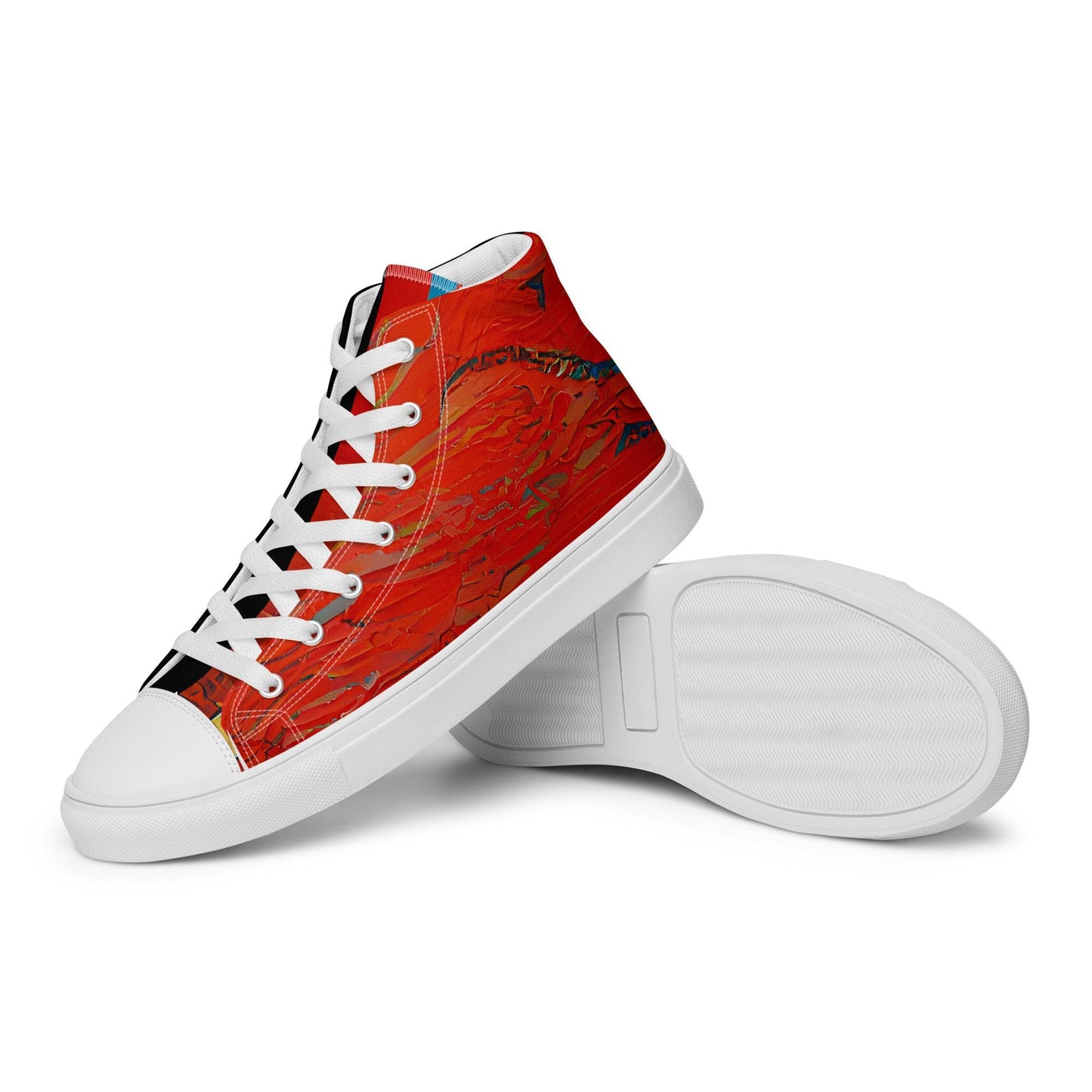 Half Black Half Hónghǎi - Mens High-Top Canvas Shoes - iSAW Company