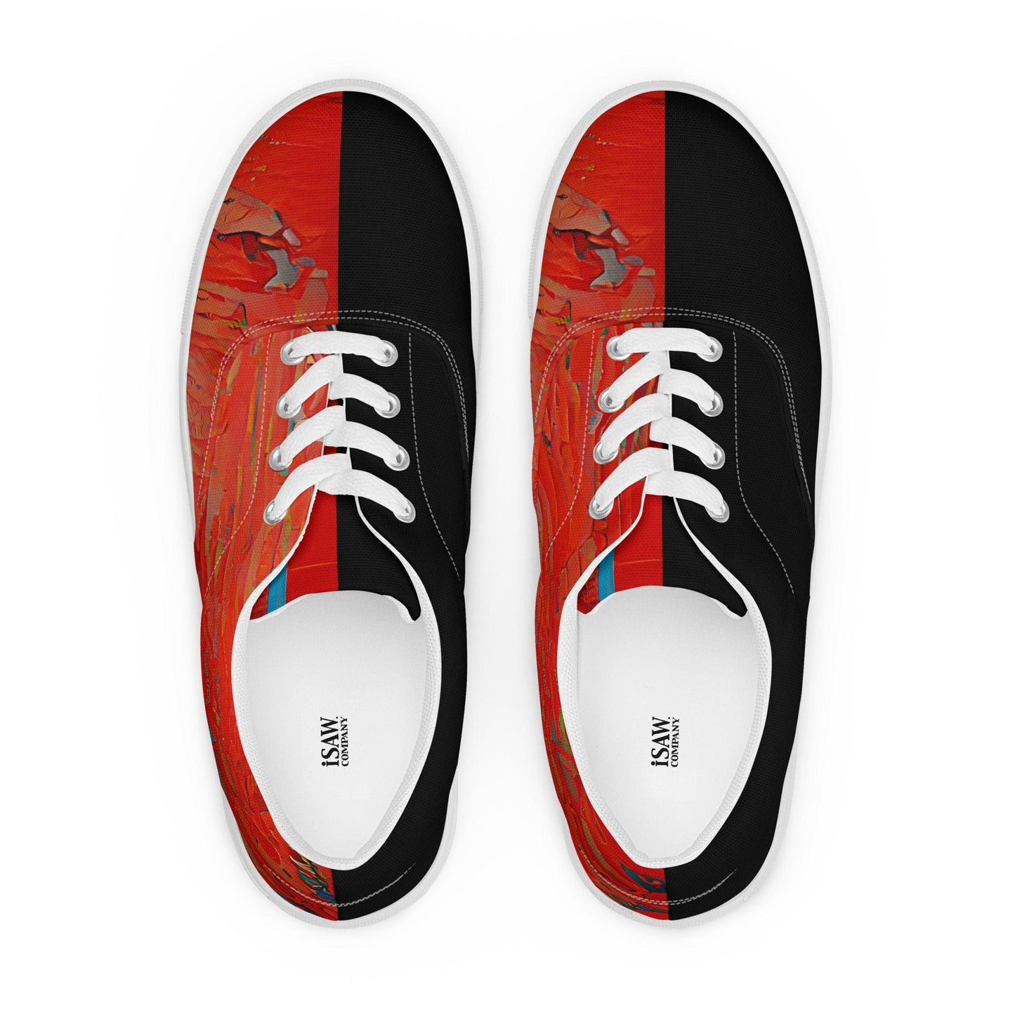 Half Black Half Hónghǎi - Mens Lace-Up Canvas Shoes - iSAW Company