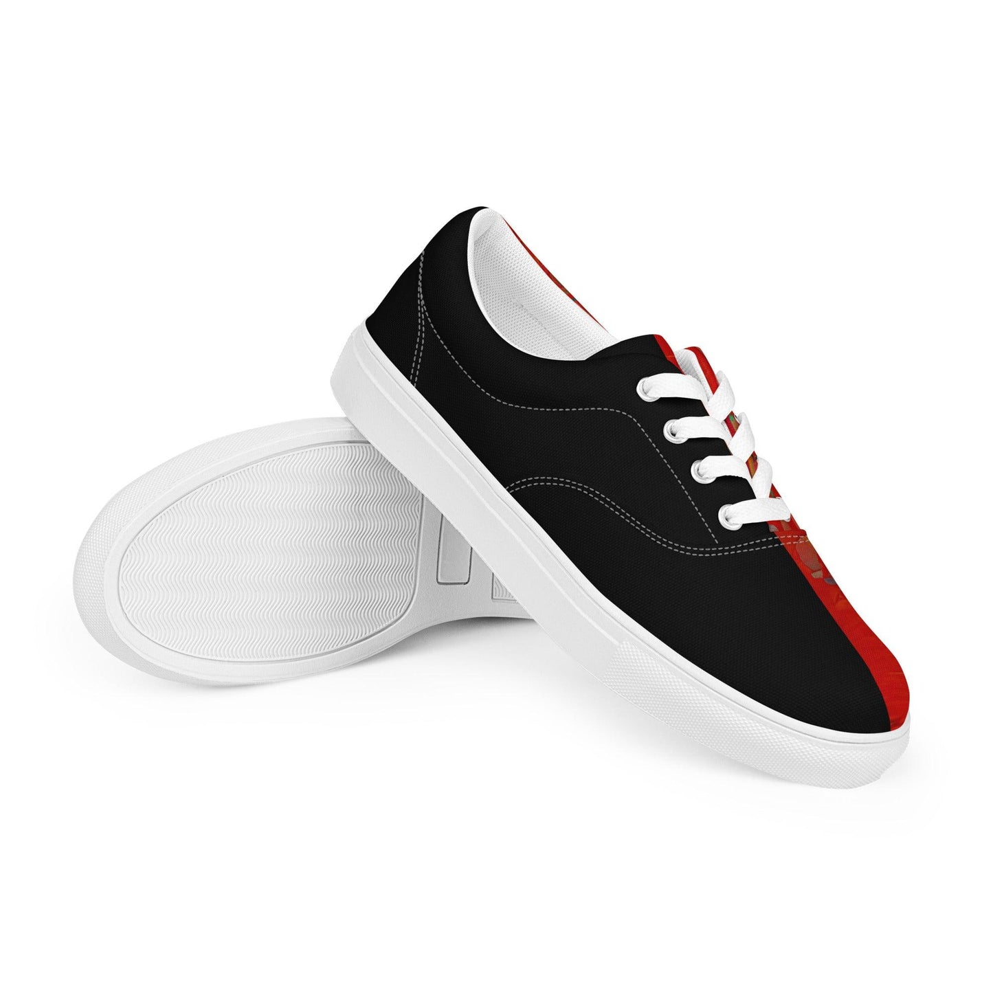 Half Black Half Hónghǎi - Mens Lace-Up Canvas Shoes - iSAW Company