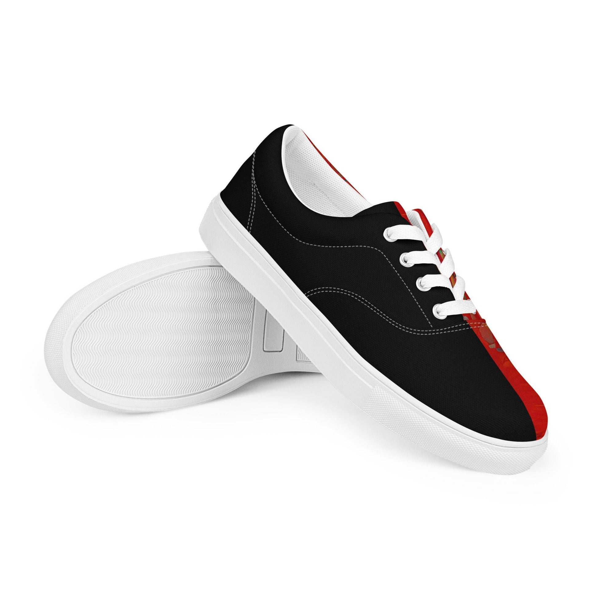 Half Black Half Hónghǎi - Mens Lace-Up Canvas Shoes - iSAW Company