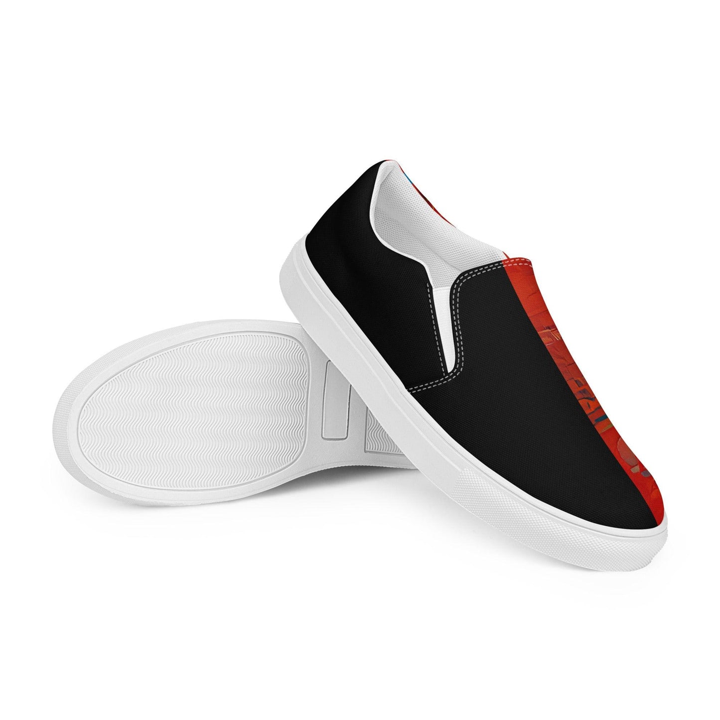 Half Black Half Hónghǎi - Mens Slip-On Canvas Shoes - iSAW Company