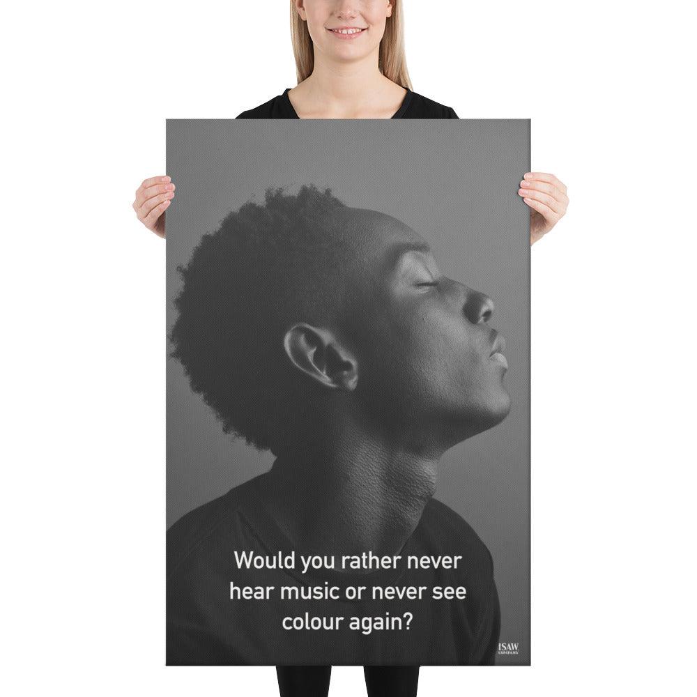 Never Hear Music or Never See Colour - Canvas Print - iSAW Company