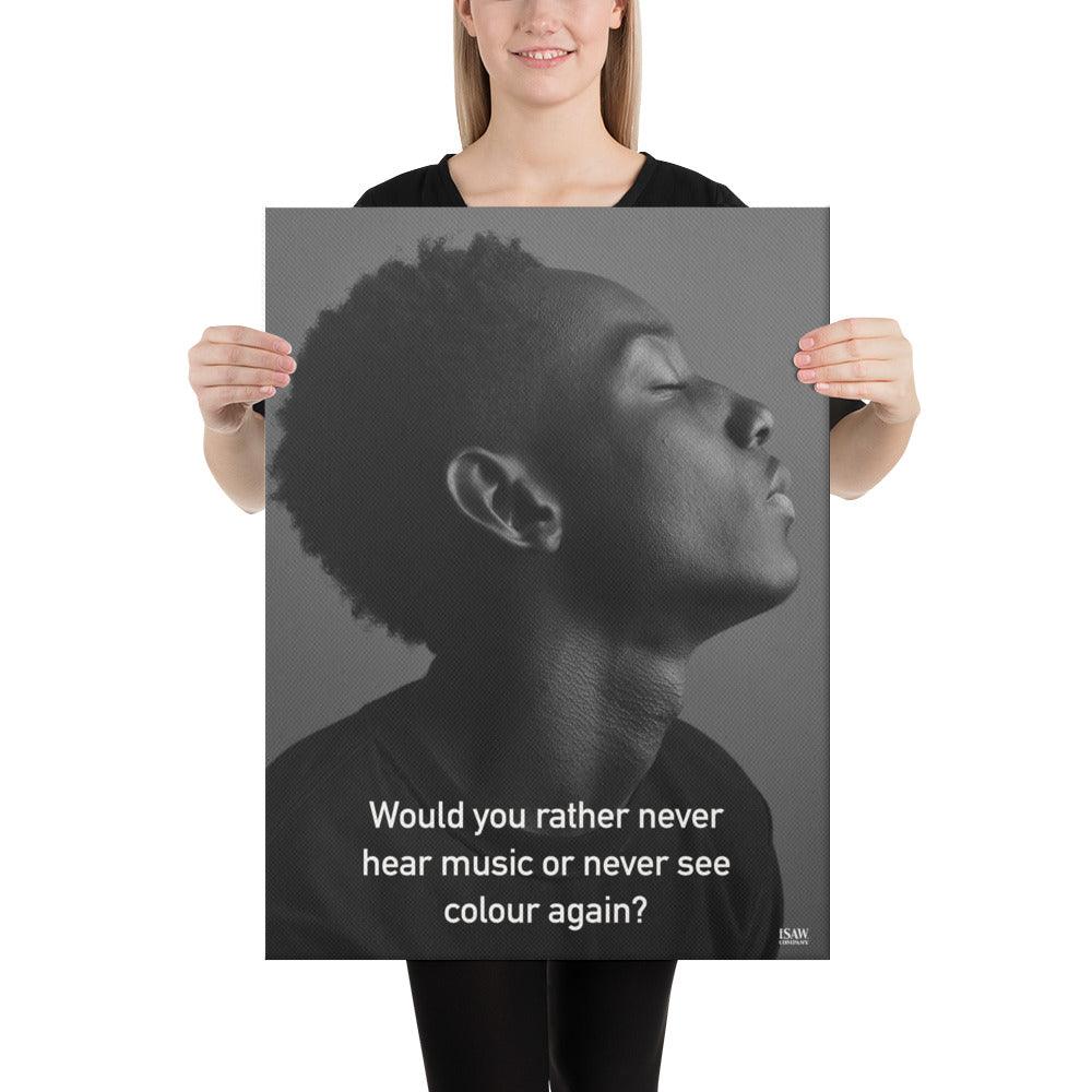 Never Hear Music or Never See Colour - Canvas Print - iSAW Company