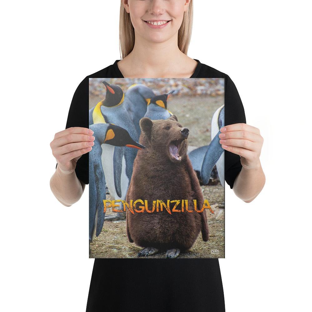 Penguinzilla - Canvas Print - iSAW Company