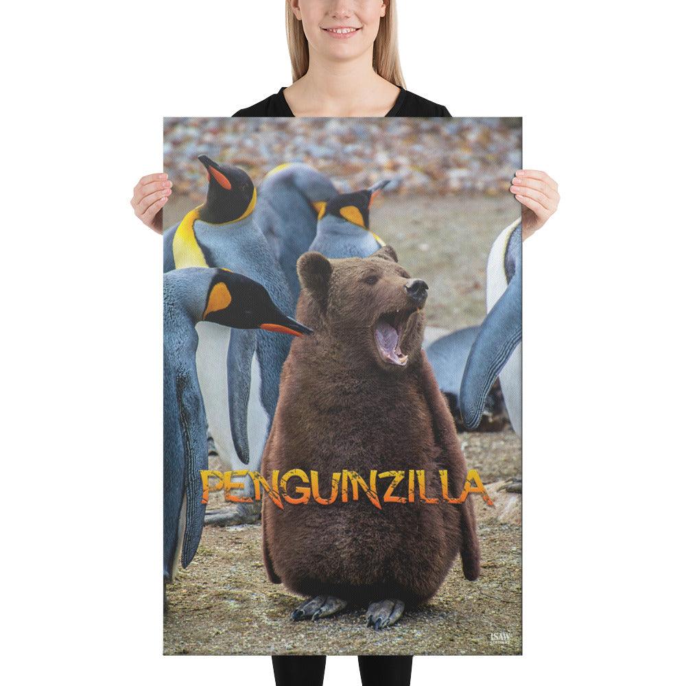 Penguinzilla - Canvas Print - iSAW Company