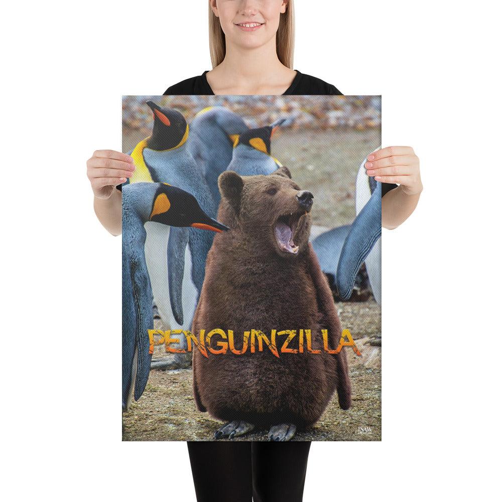 Penguinzilla - Canvas Print - iSAW Company