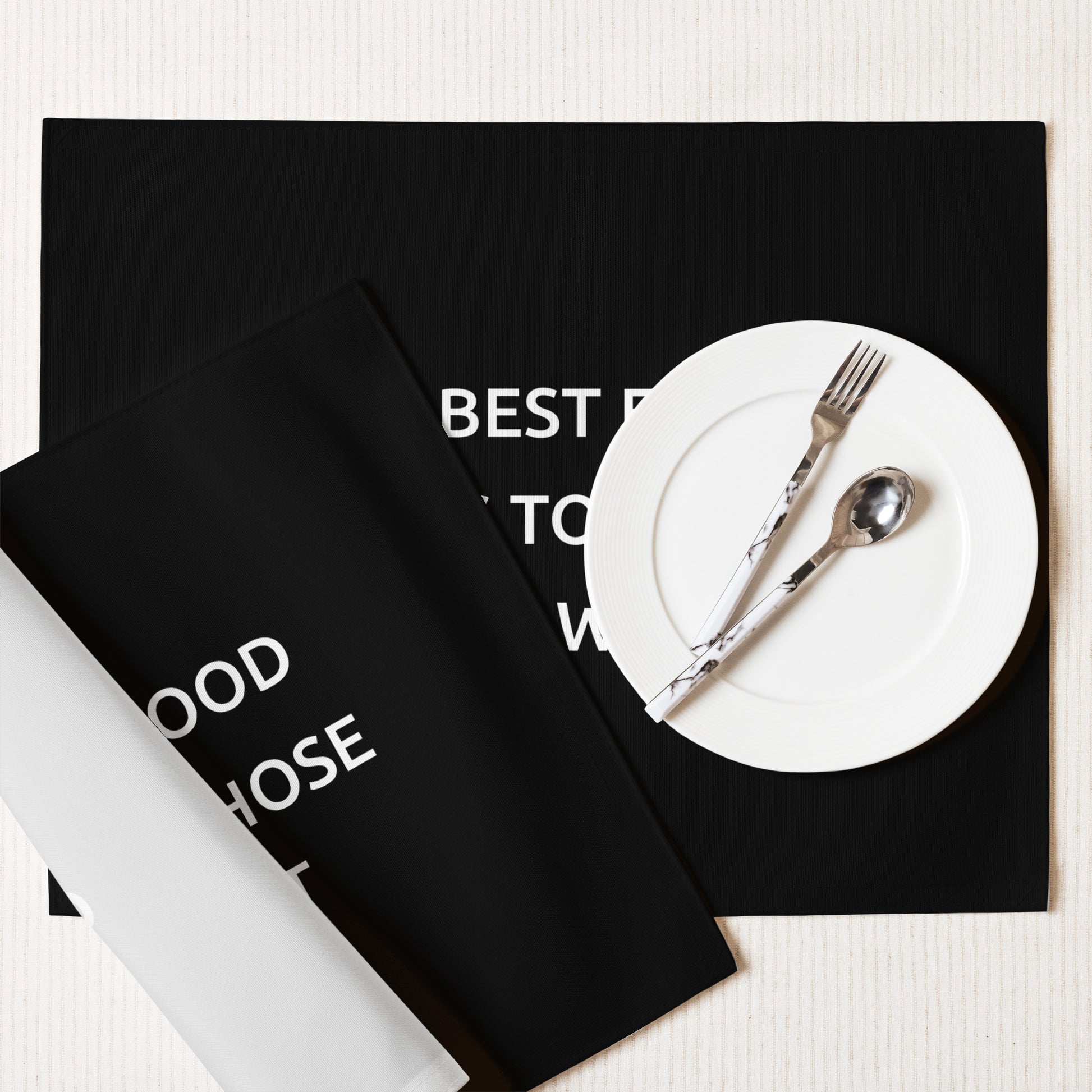 The Best Food Comes To Those Who Wait - Black Placemat Set - iSAW Company