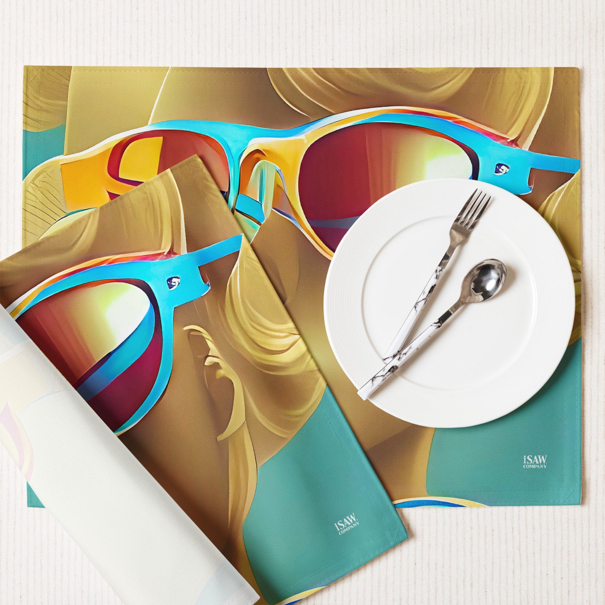 Retro Cool Blue - Placemat Set - iSAW Company