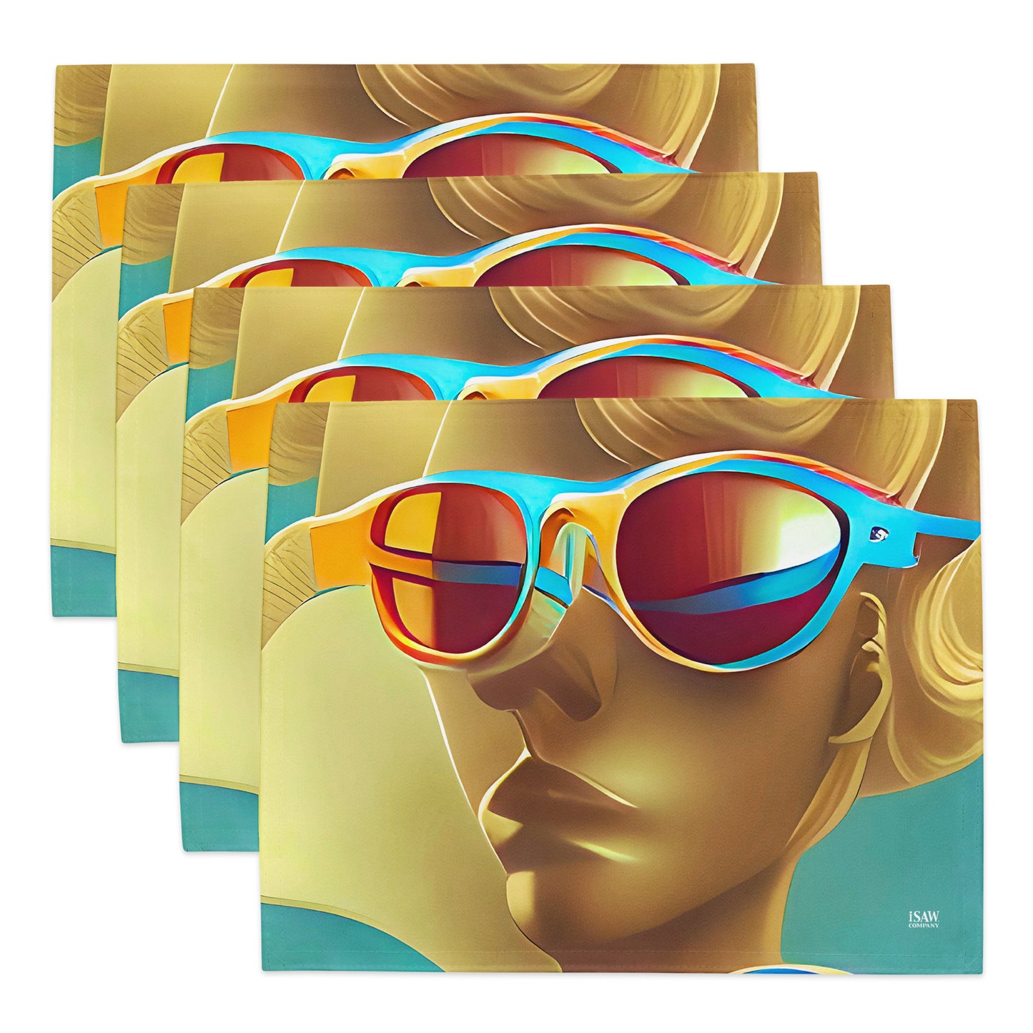 Retro Cool Blue - Placemat Set - iSAW Company