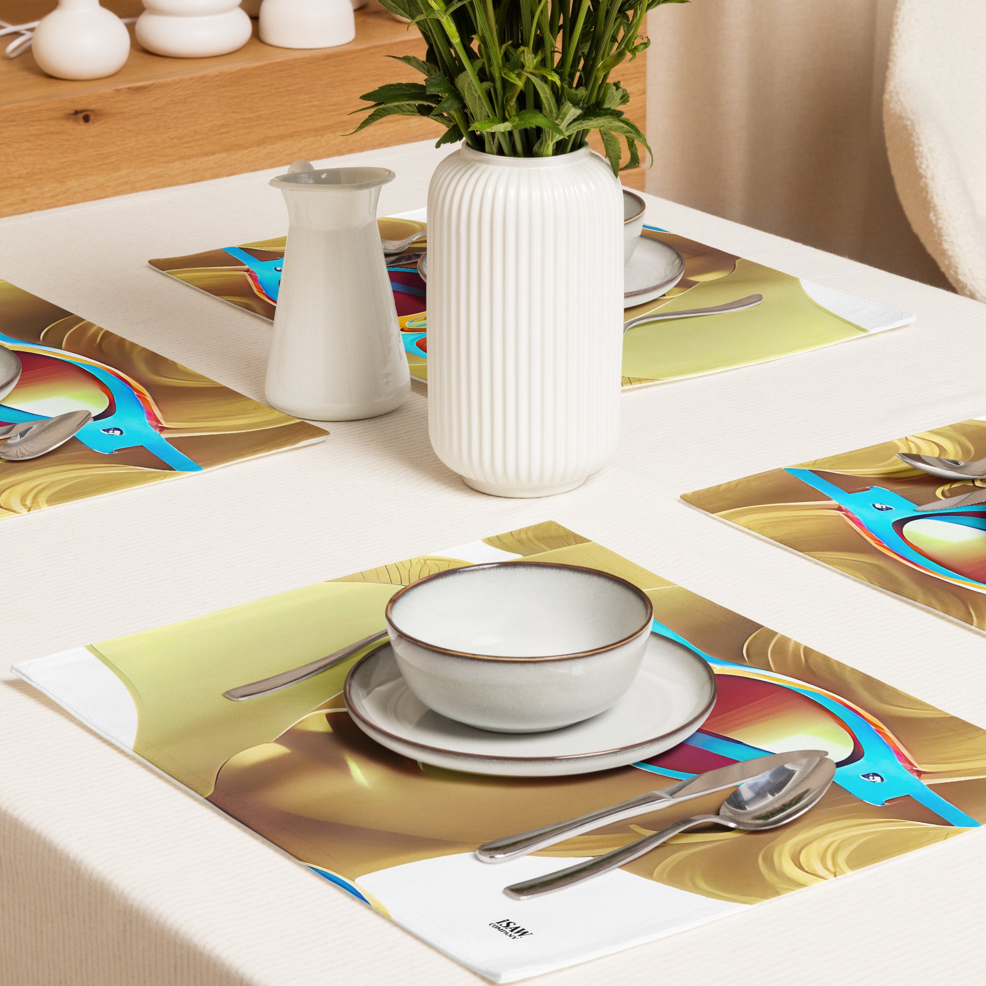 Retro Cool White - Placemat Set - iSAW Company
