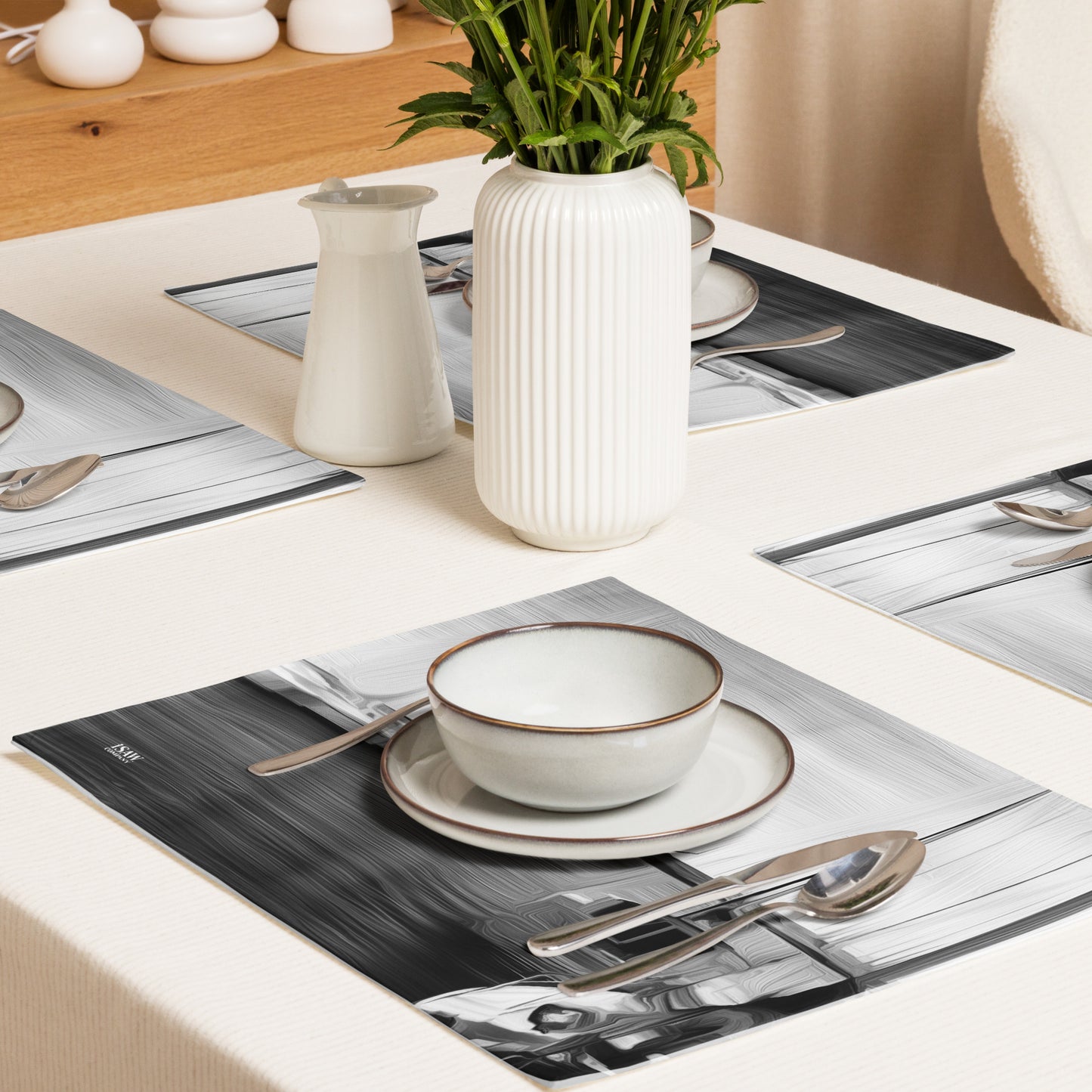 The Sleeping Yachts (at Night) - Placemat Set - iSAW Company