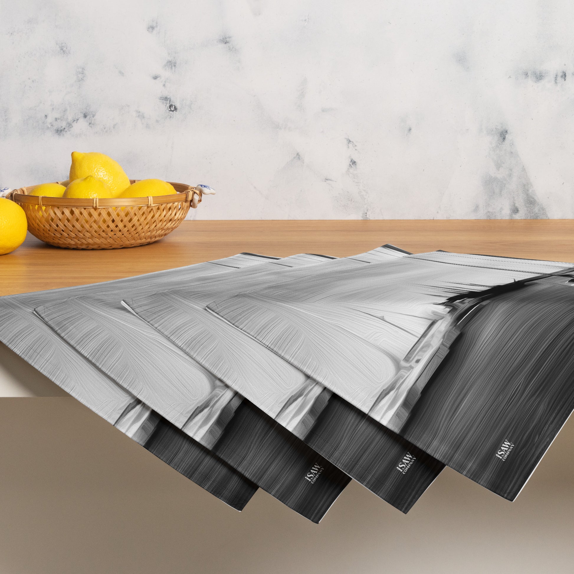 The Sleeping Yachts (at Night) - Placemat Set - iSAW Company