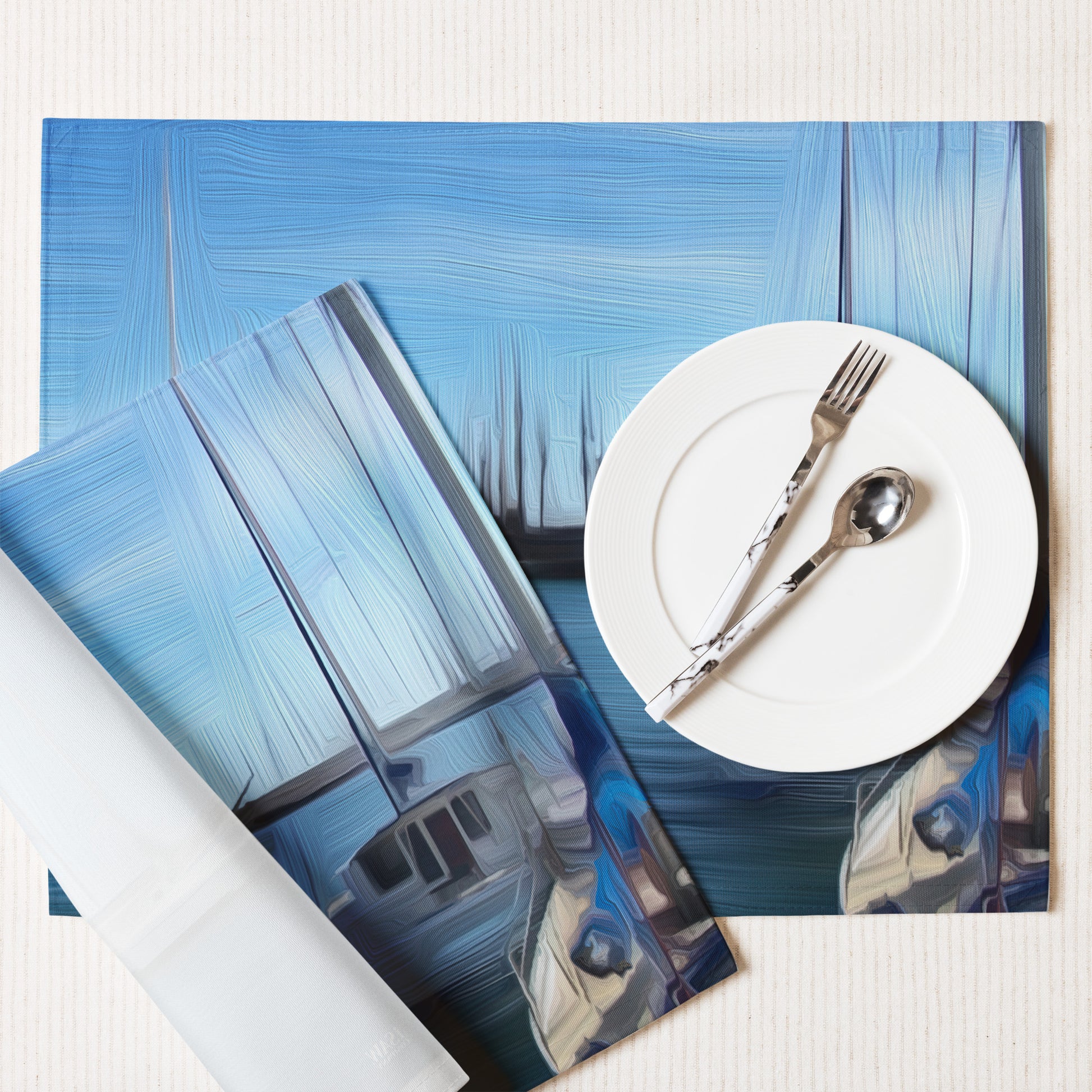 The Sleeping Yachts (at Morning) - Placemat Set - iSAW Company